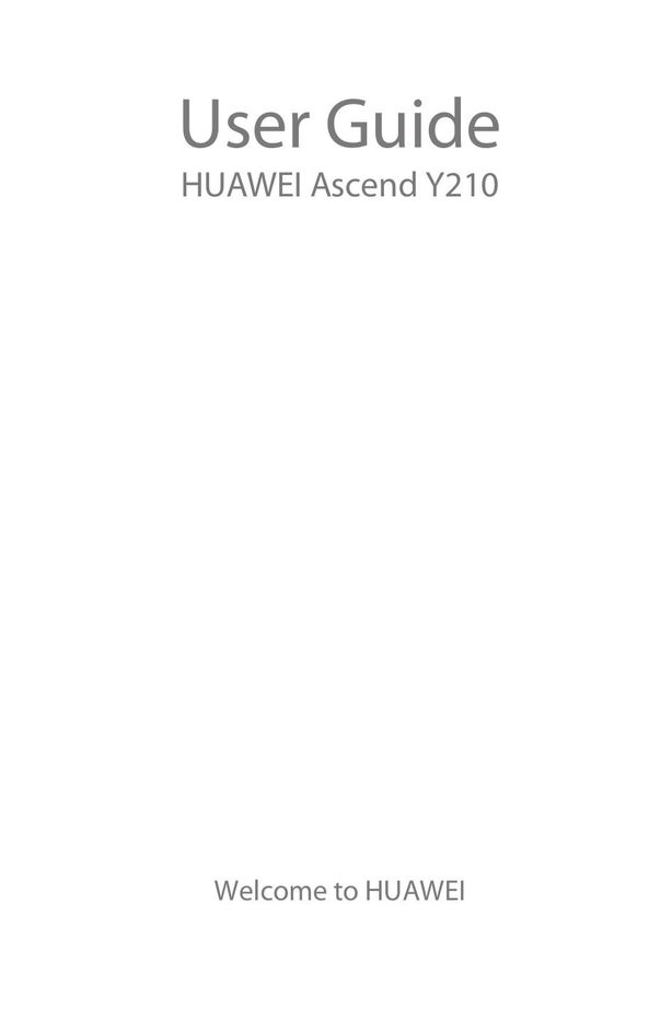 Huawei Y210 Cell Phone User Manual
