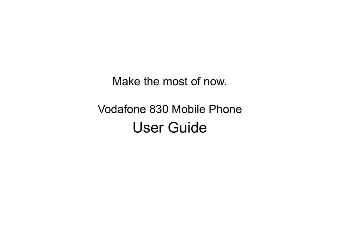Husqvarna 830 Cell Phone User Manual