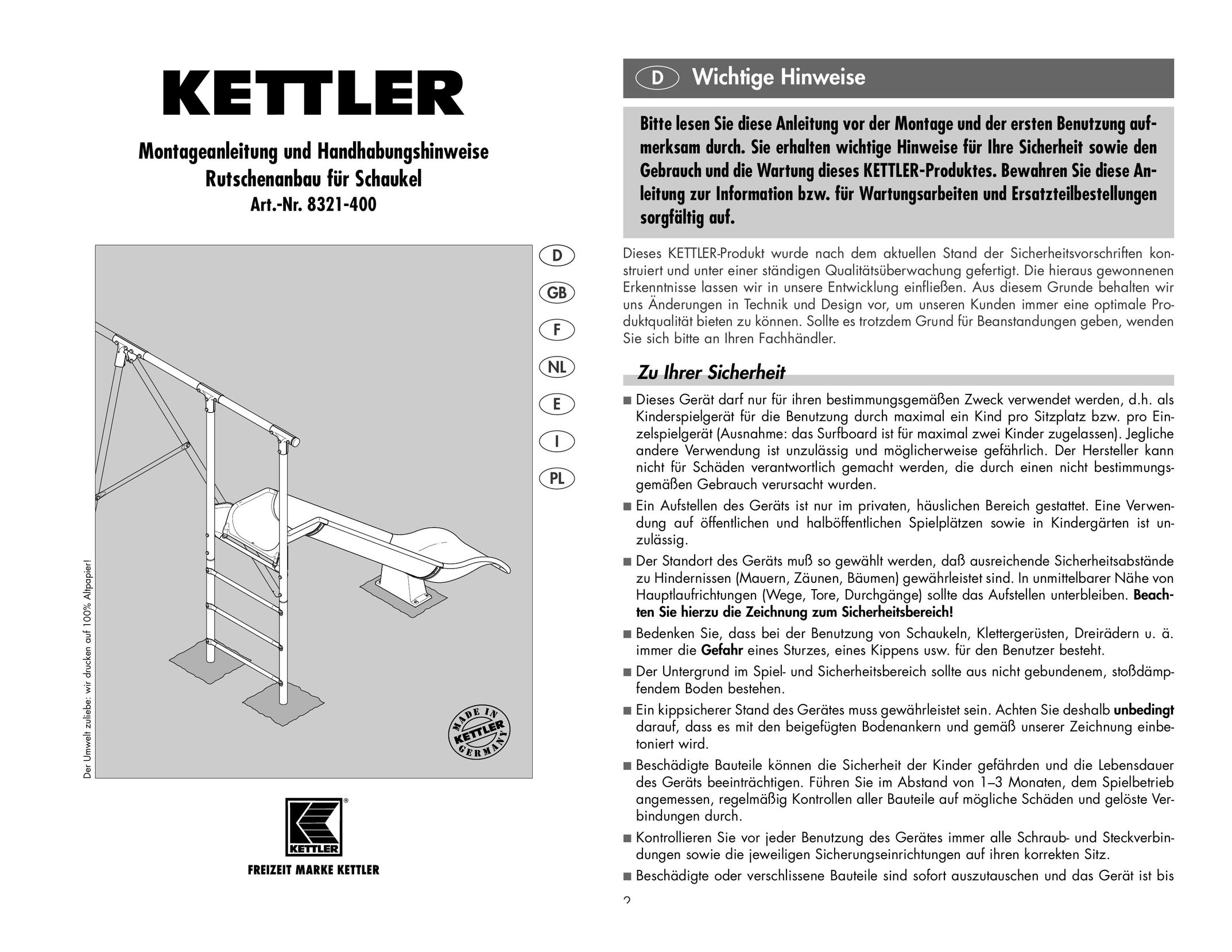 Kettler 8321-400 Cell Phone User Manual