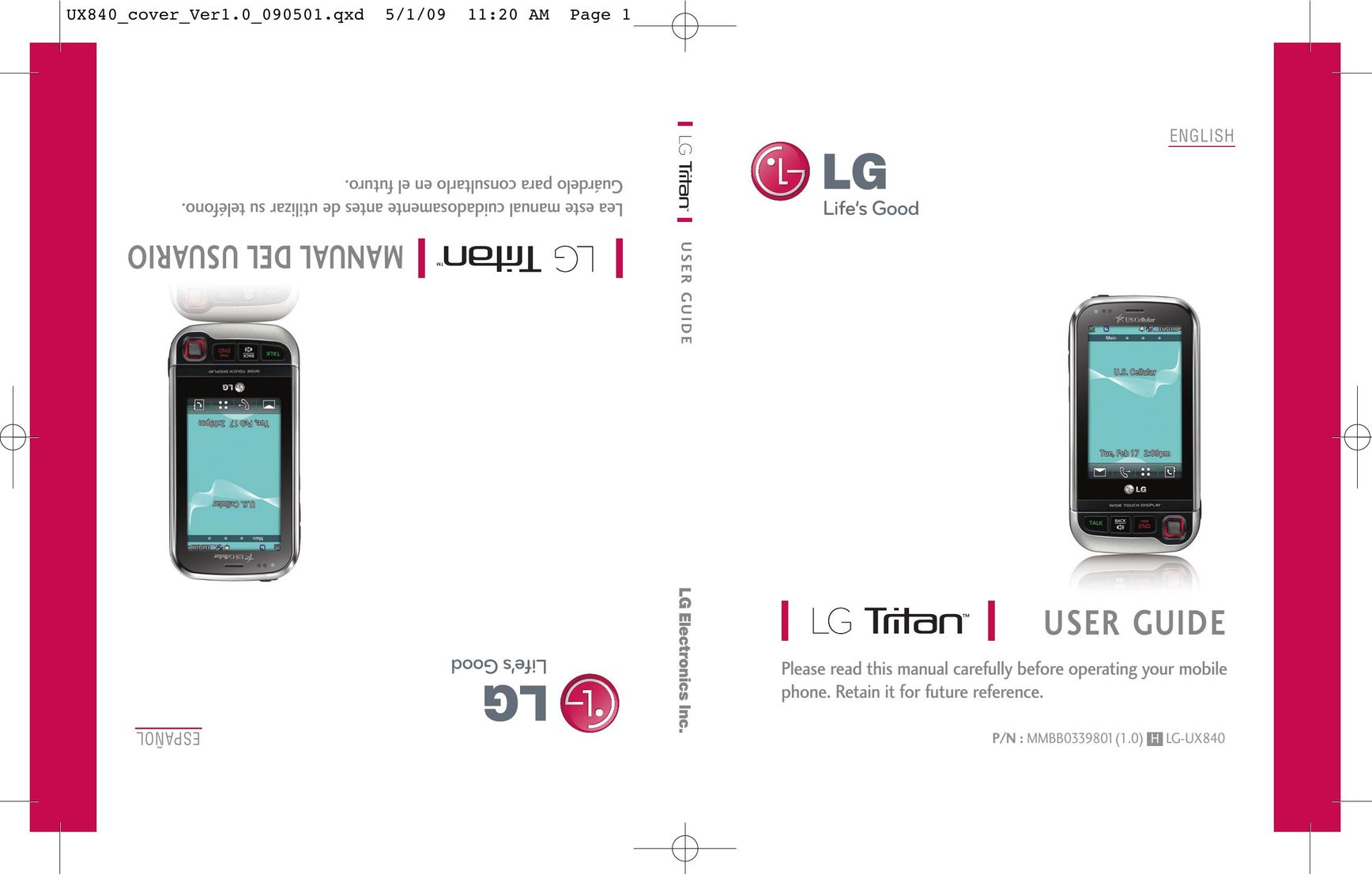 LG Electronics -UX840H Cell Phone User Manual
