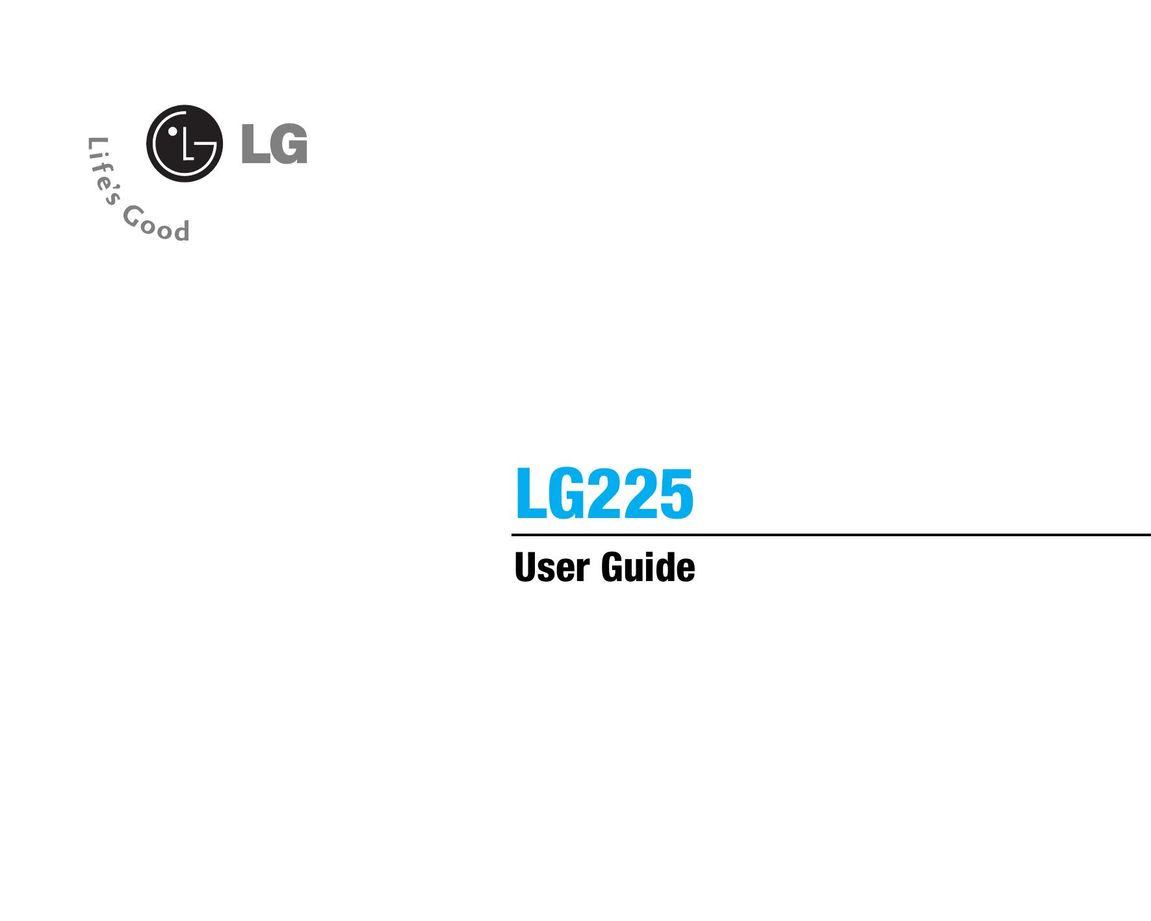 LG Electronics 225 Cell Phone User Manual