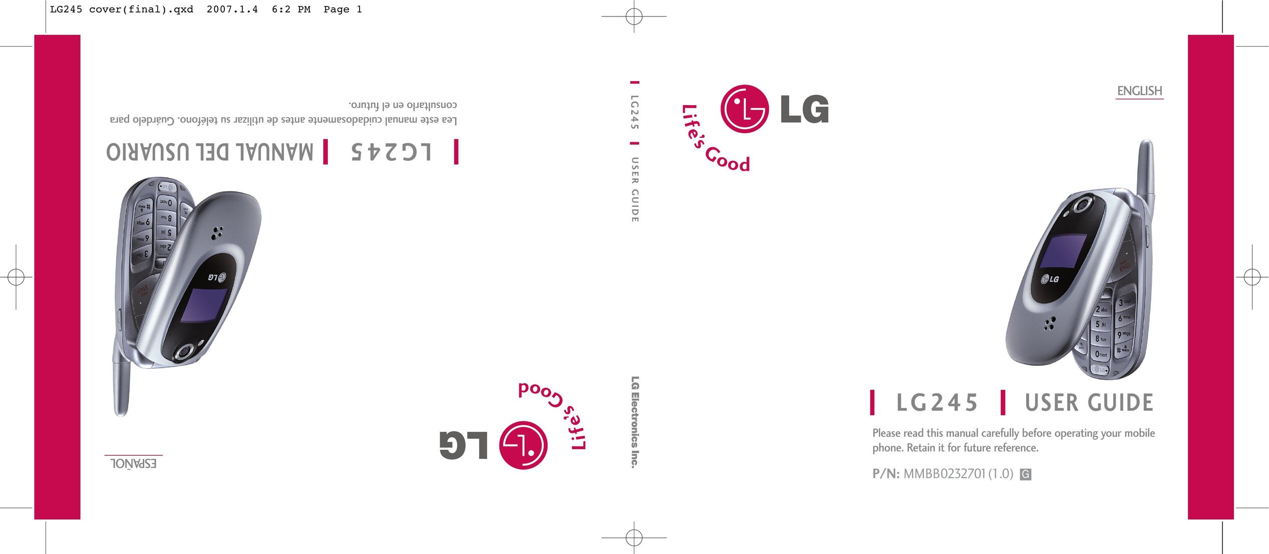 LG Electronics 245 Cell Phone User Manual