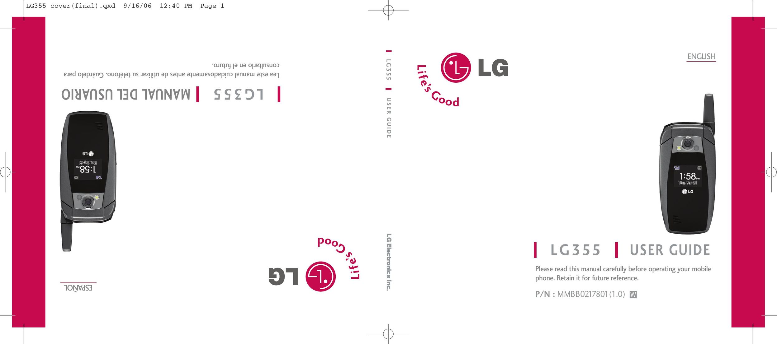 LG Electronics 355 Cell Phone User Manual