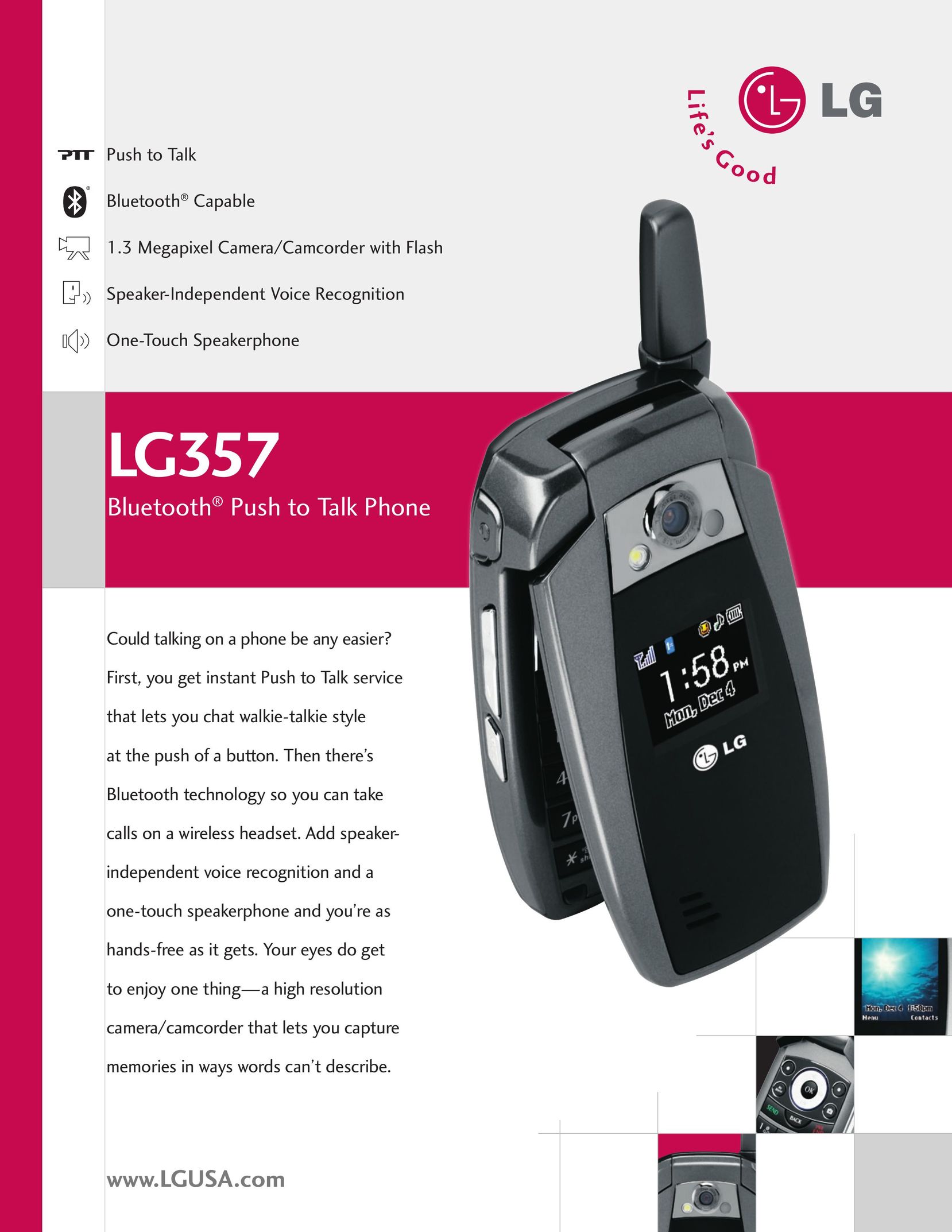 LG Electronics 357 Cell Phone User Manual