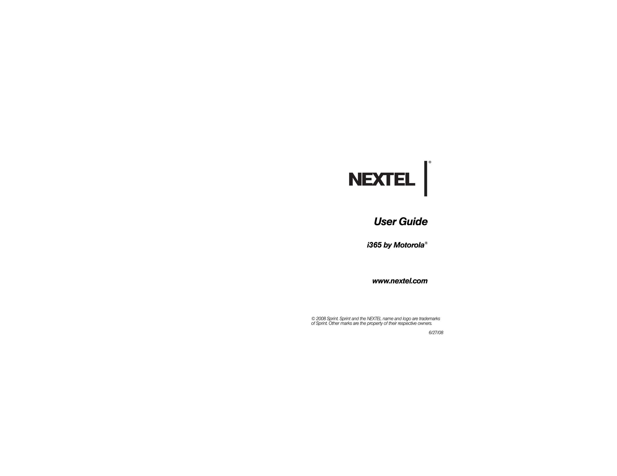 Nextel comm i365 Cell Phone User Manual