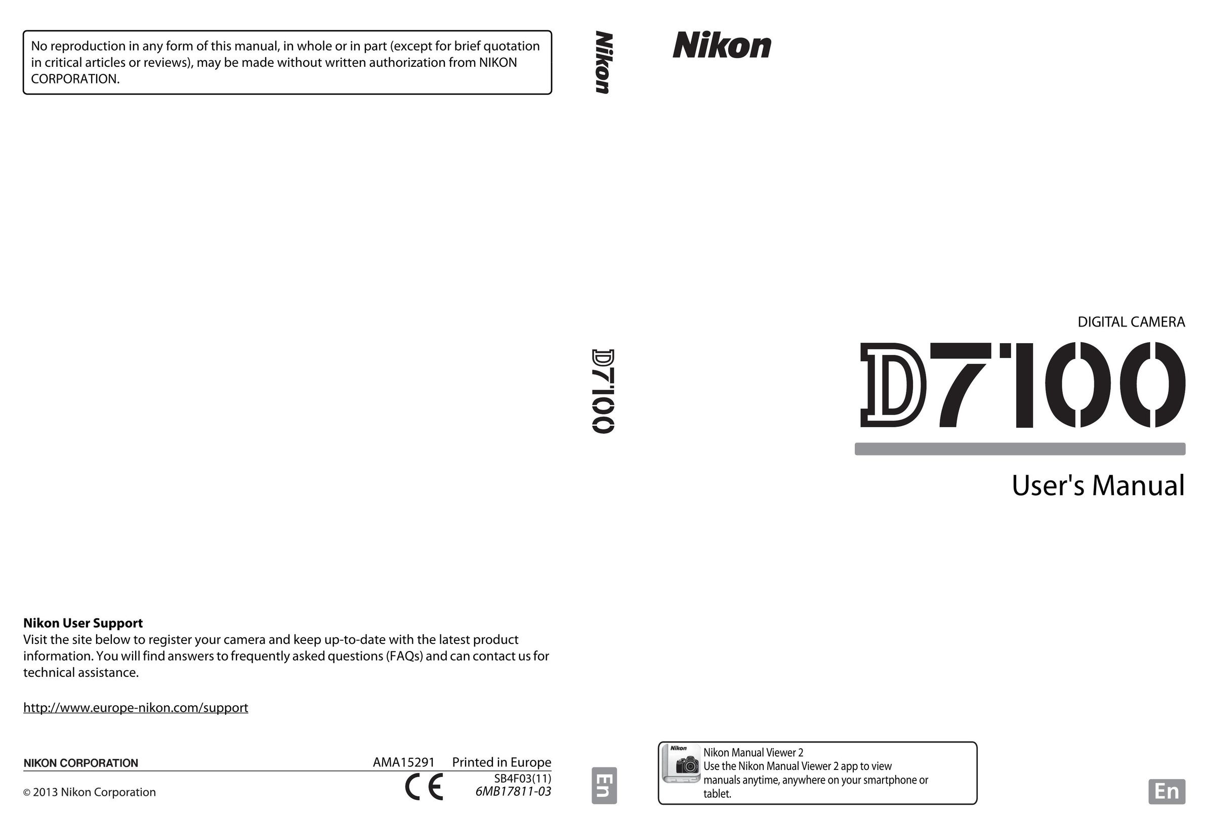 Nikon D7100 Cell Phone User Manual