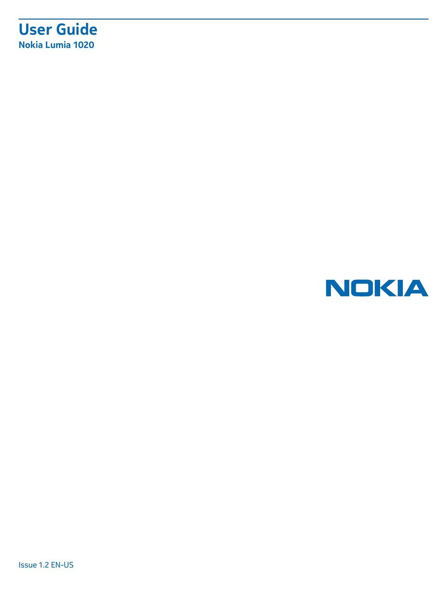 Nokia 1020 Cell Phone User Manual
