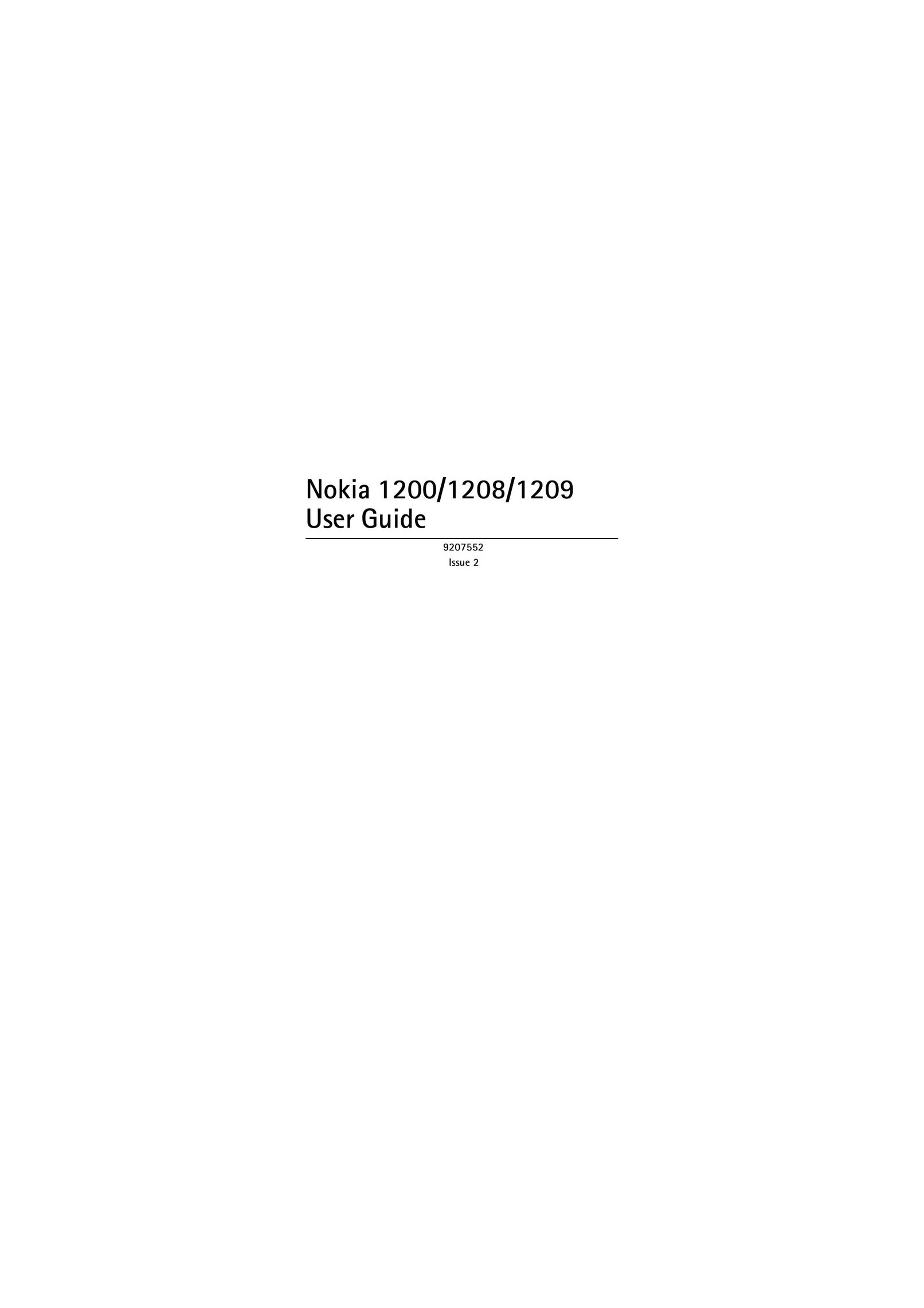 Nokia 1209 Cell Phone User Manual