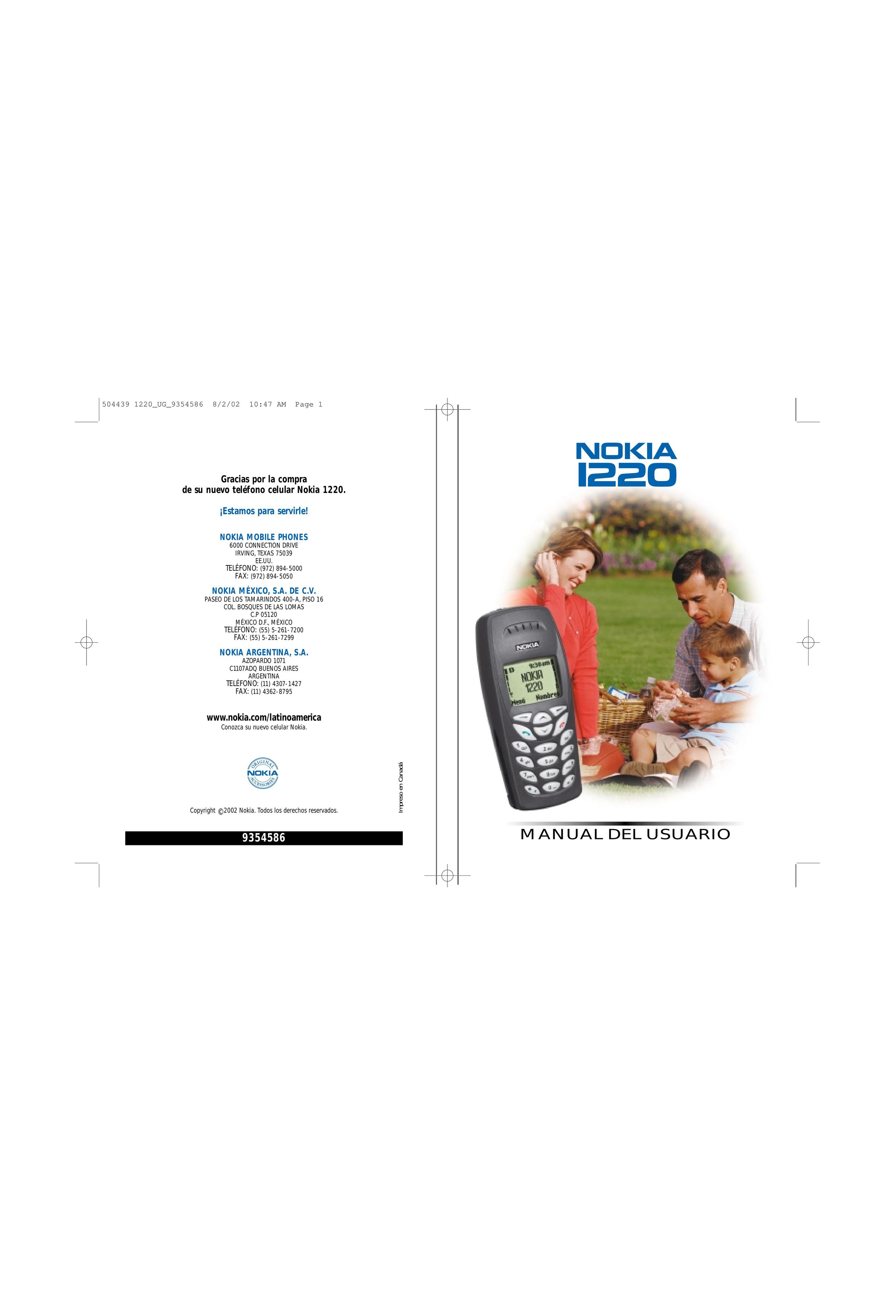 Nokia 1220 Cell Phone User Manual