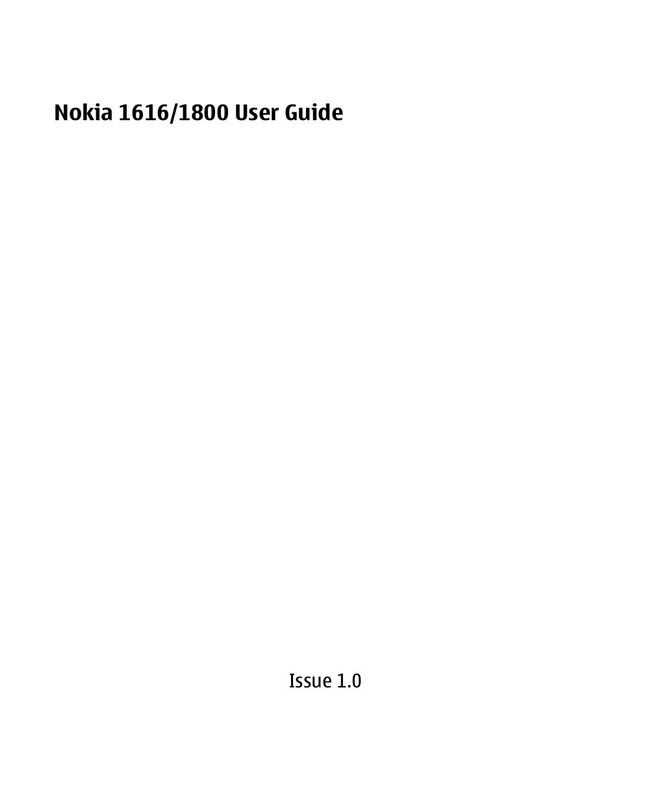 Nokia 1800 Cell Phone User Manual