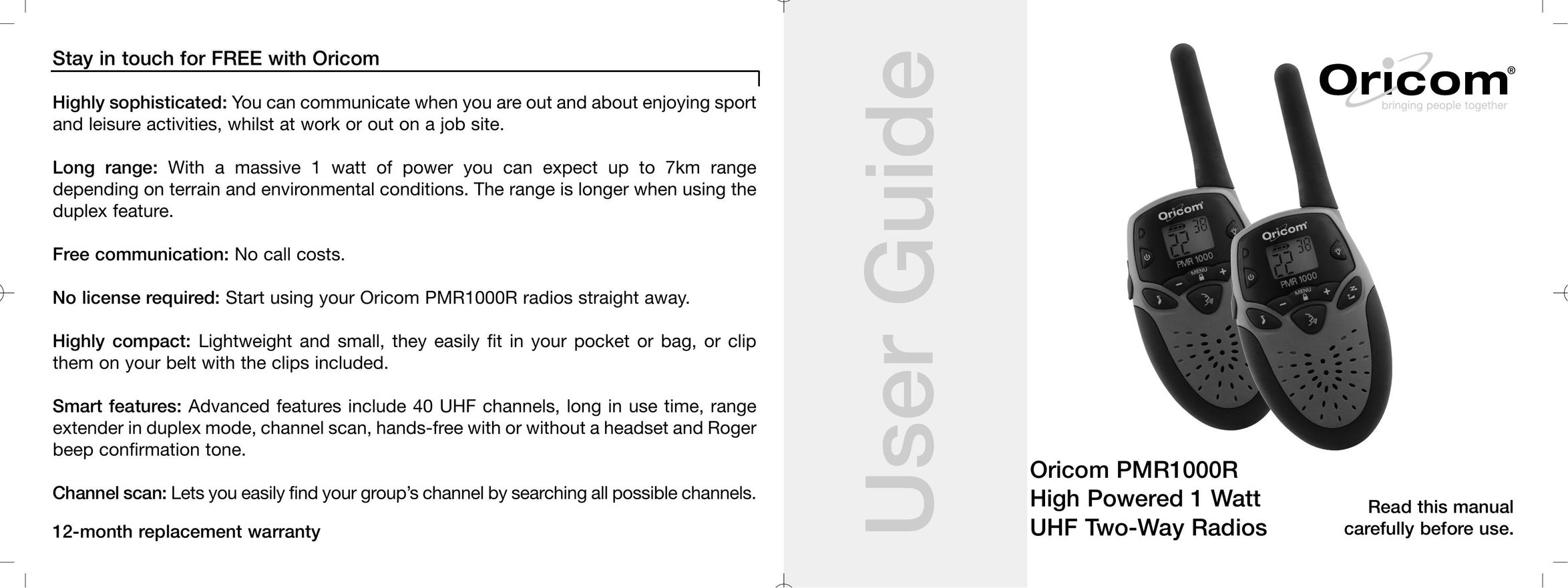Oricom PMR1000R Cell Phone User Manual