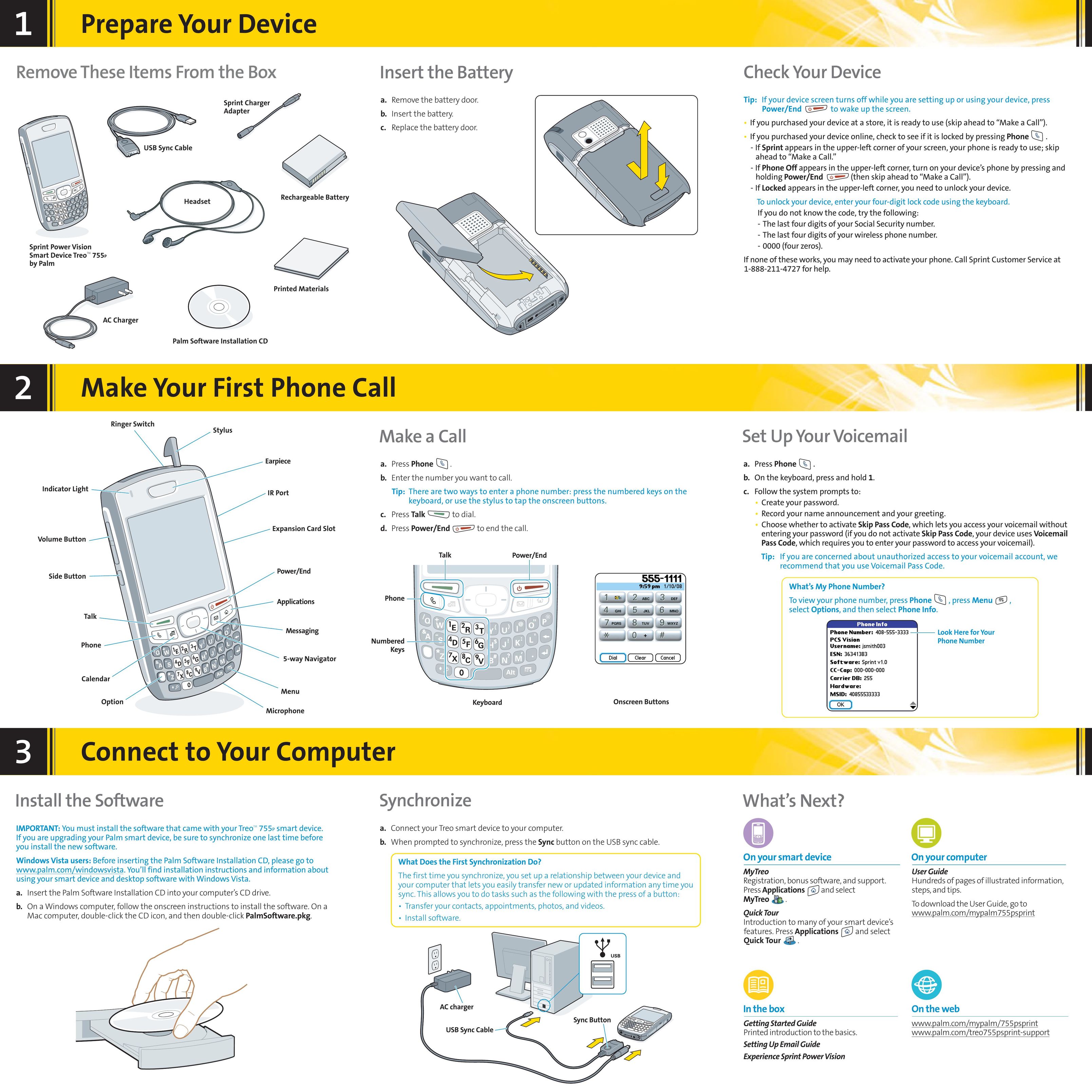 Palm 755 Cell Phone User Manual