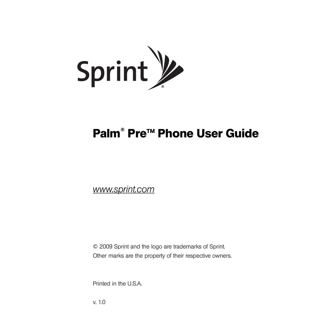 Palm Pre Cell Phone User Manual