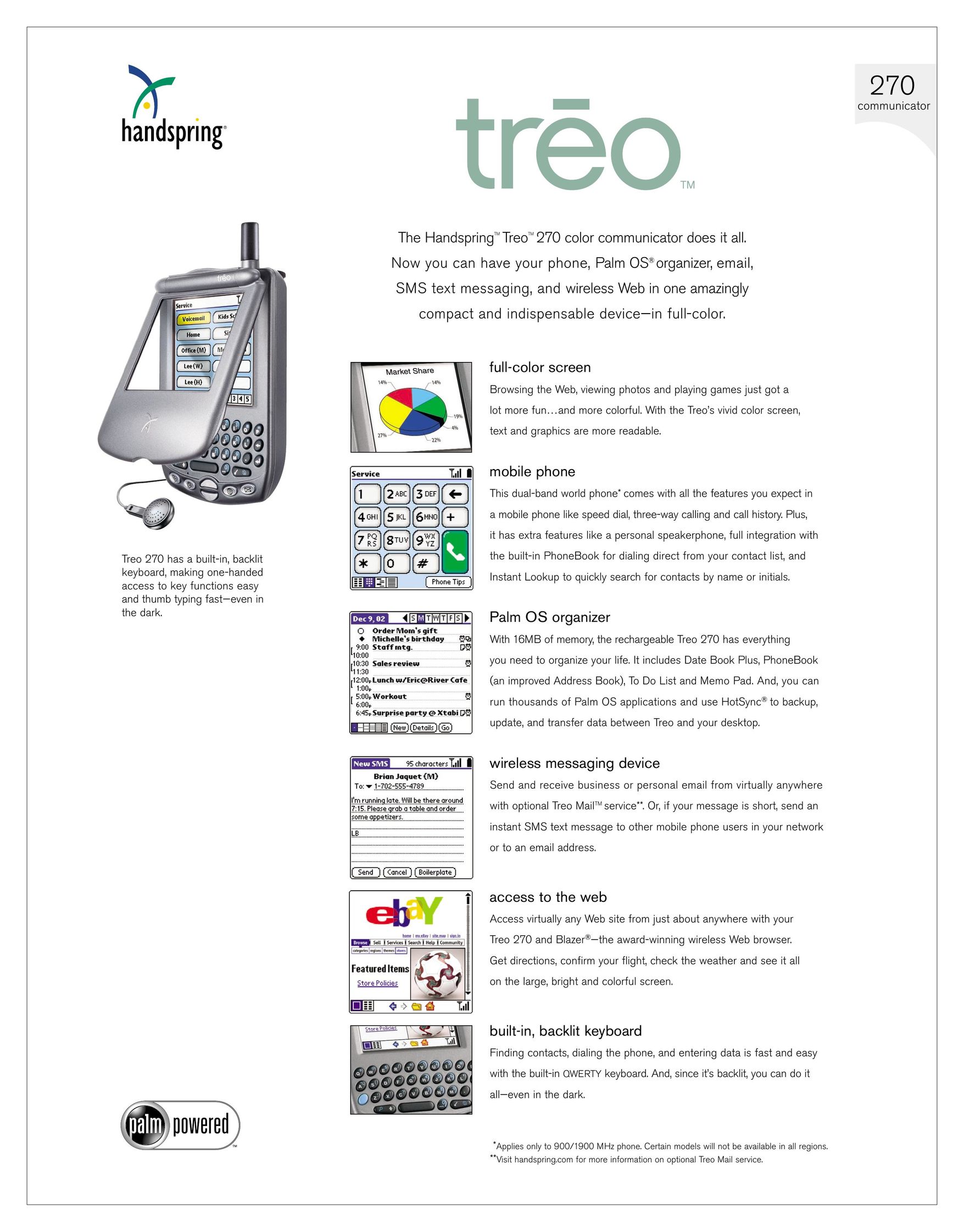 Palm Treo 270 Cell Phone User Manual