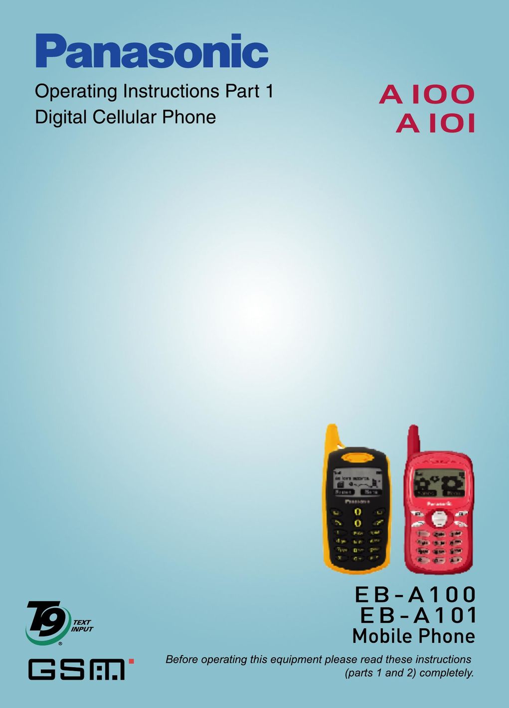 Panasonic A100 Cell Phone User Manual