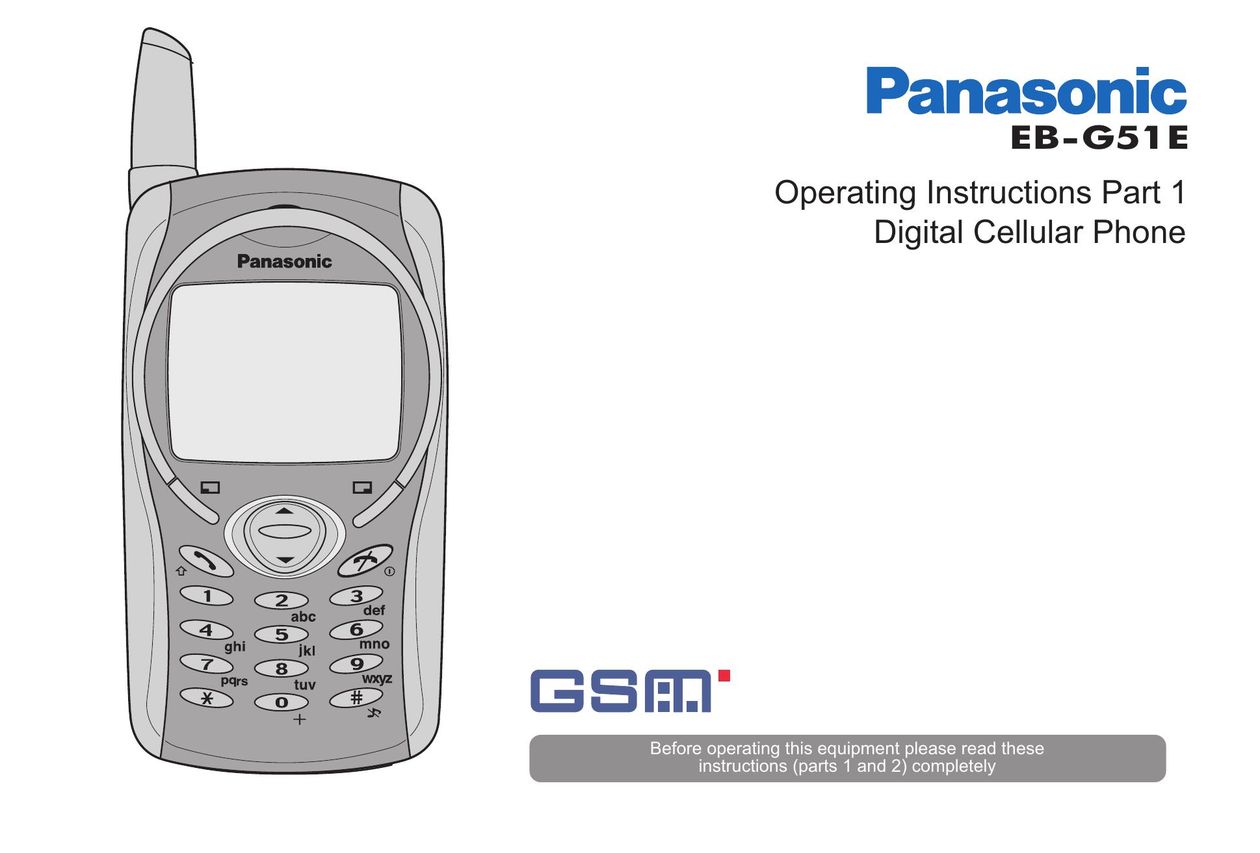 Panasonic EB-G51E Cell Phone User Manual