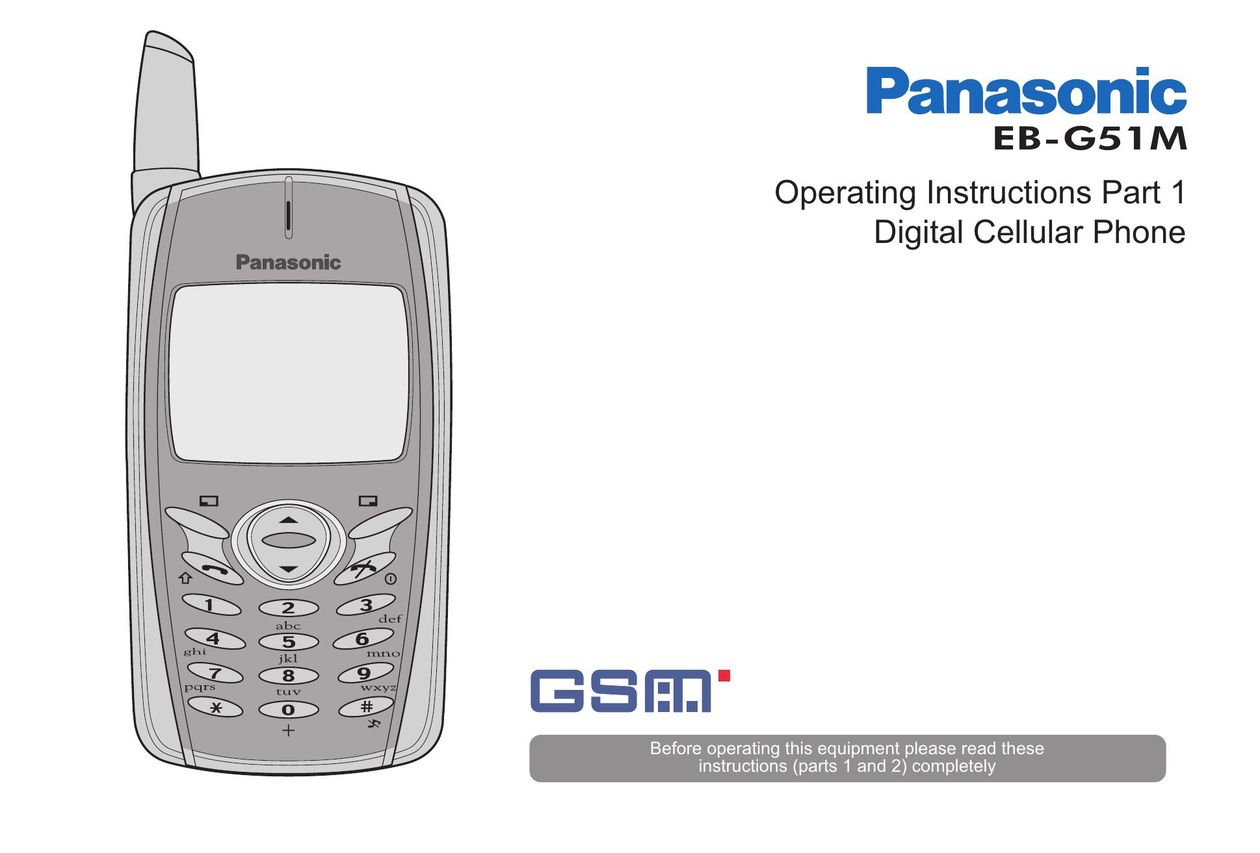 Panasonic EB-G51M Cell Phone User Manual