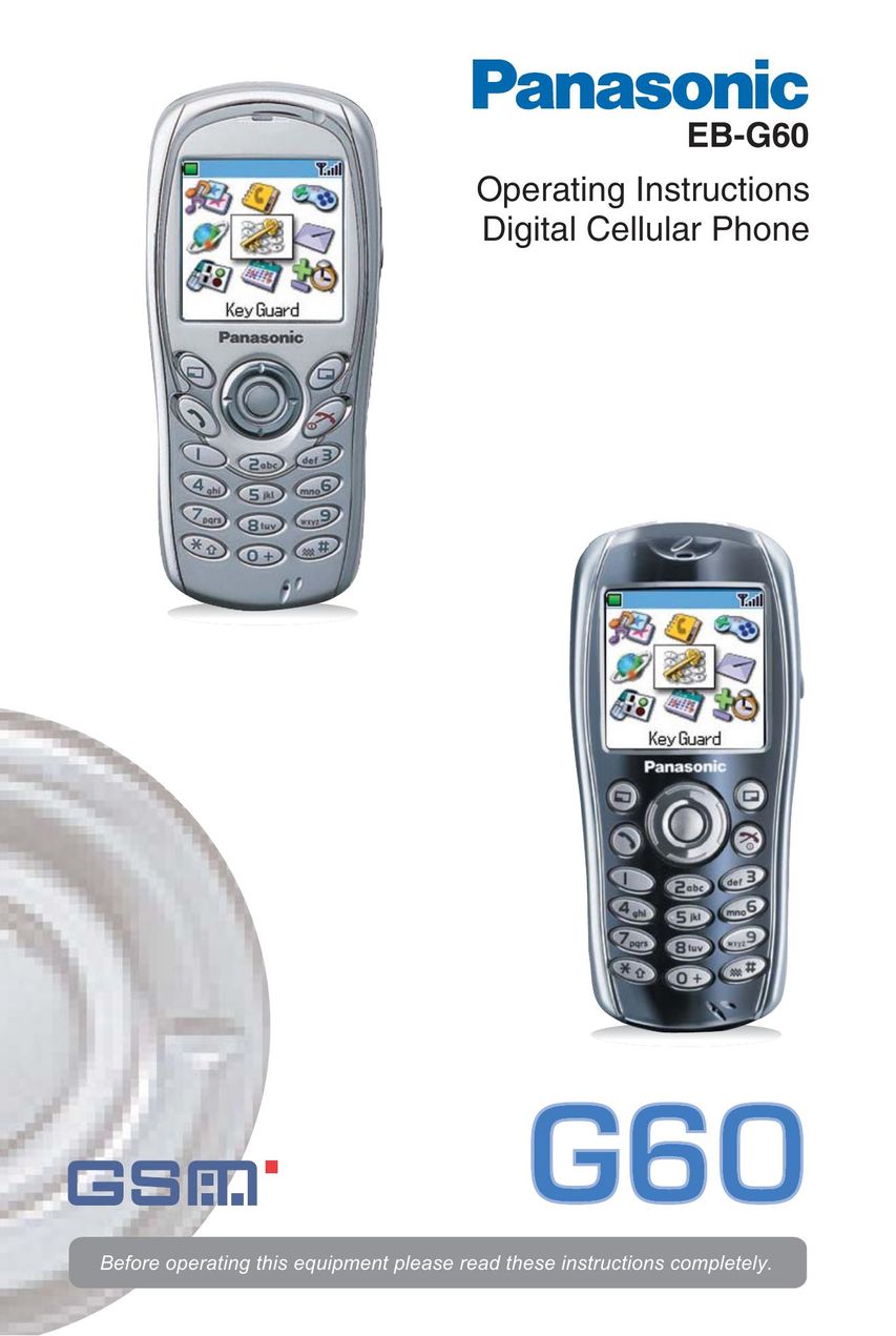 Panasonic EB-G60 Cell Phone User Manual