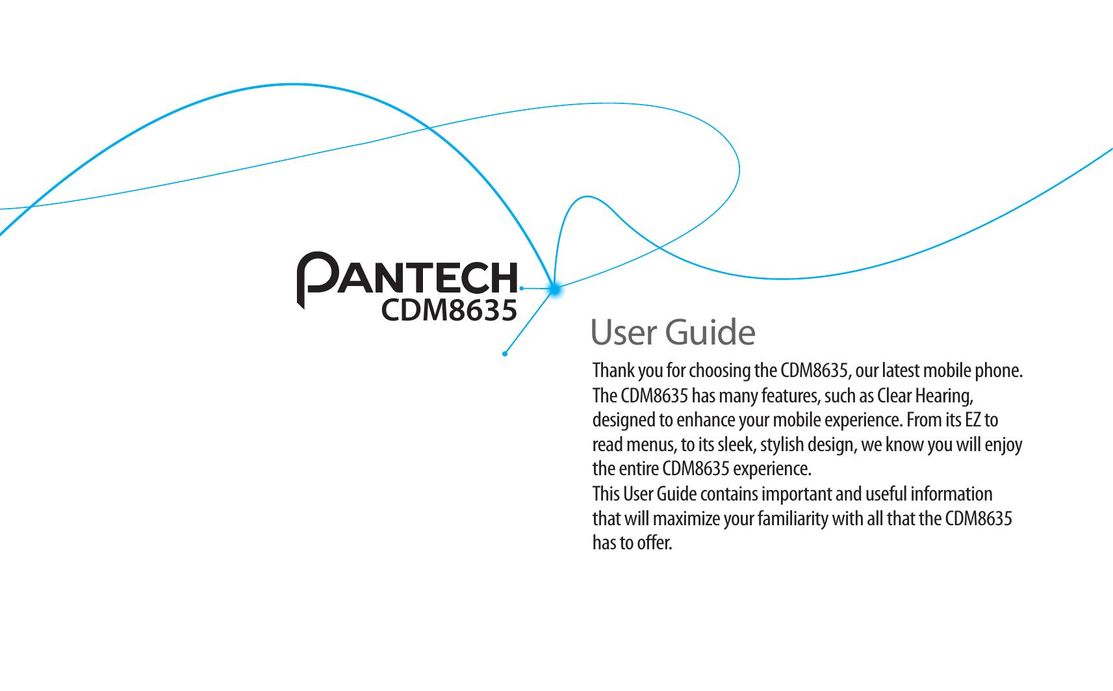 Pantech CDM8635 Cell Phone User Manual