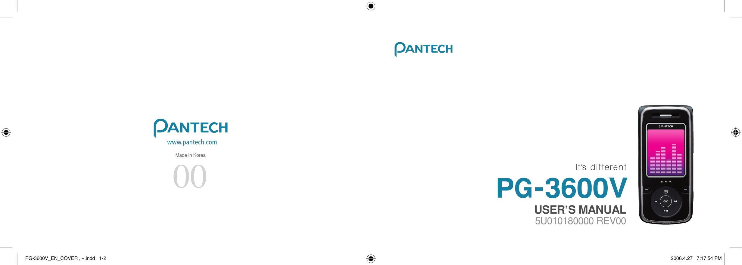 Pantech PG - 3600V Cell Phone User Manual