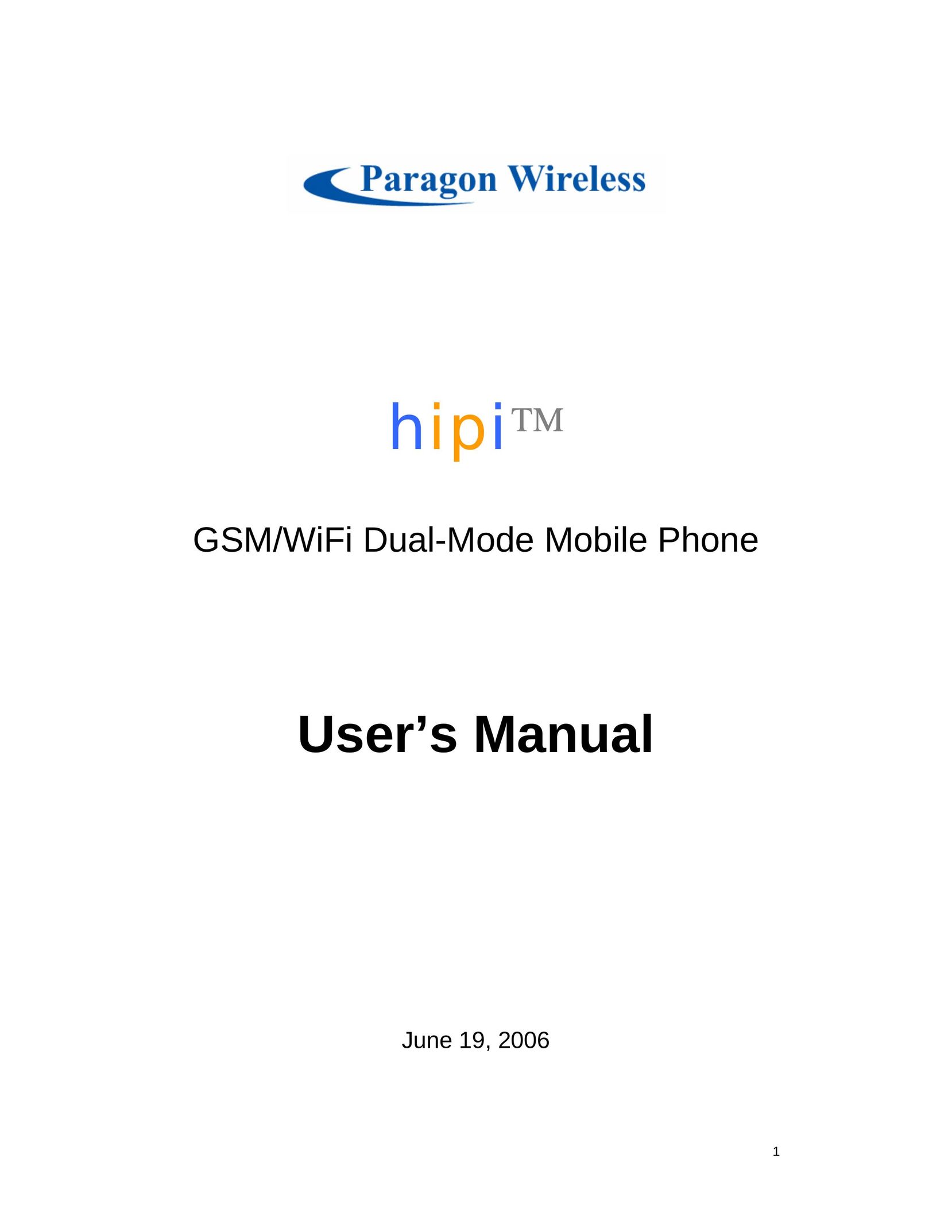Paragon CECT P800 Cell Phone User Manual