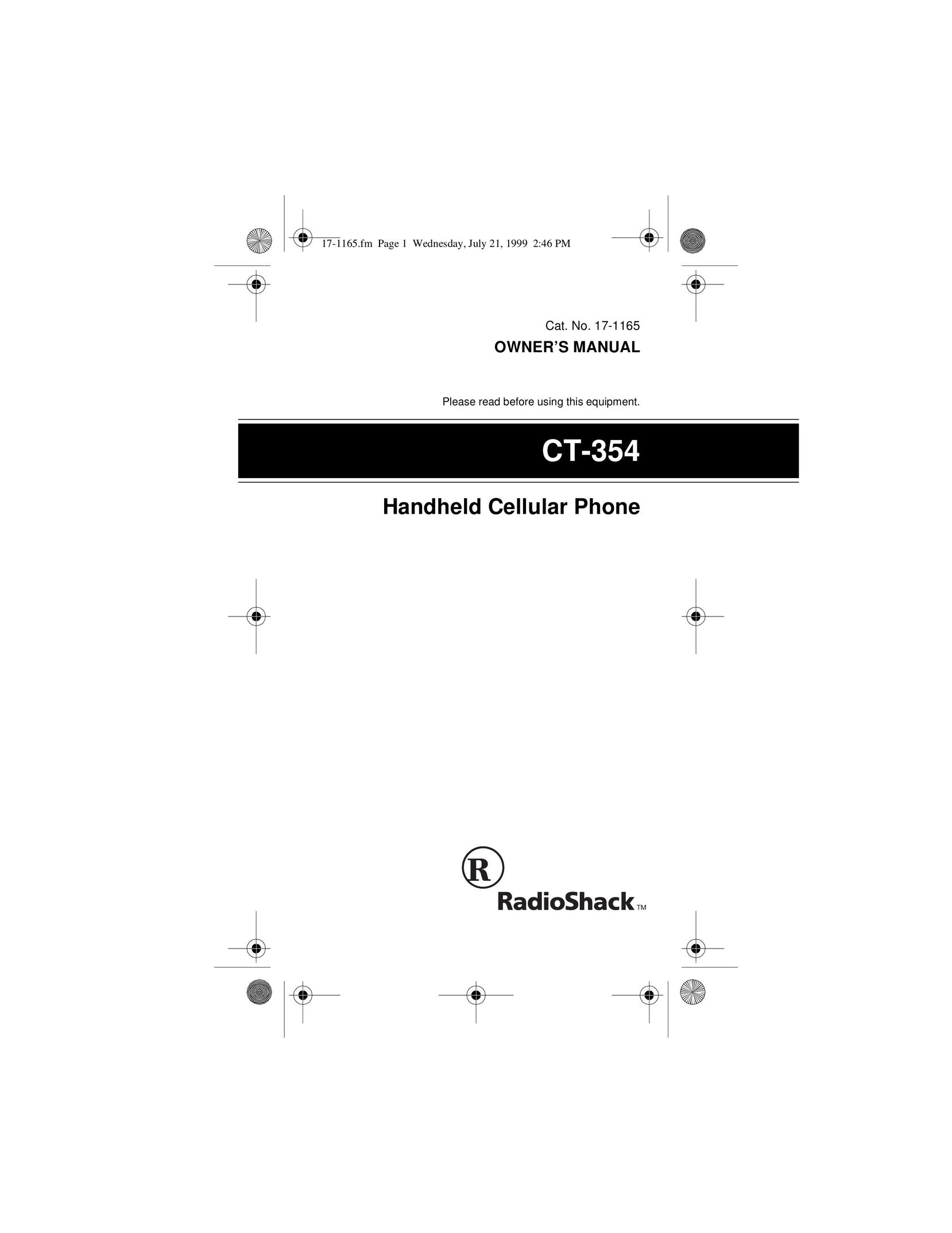 Radio Shack CT-354 Cell Phone User Manual
