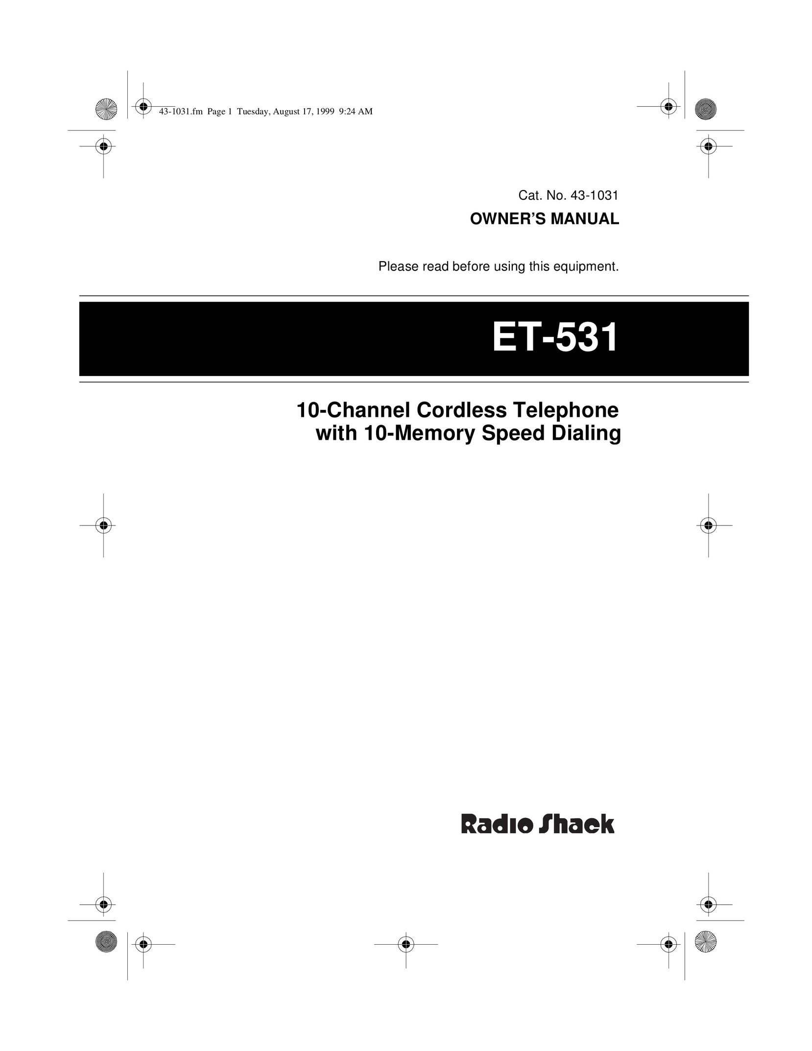 Radio Shack ET-531 Cell Phone User Manual