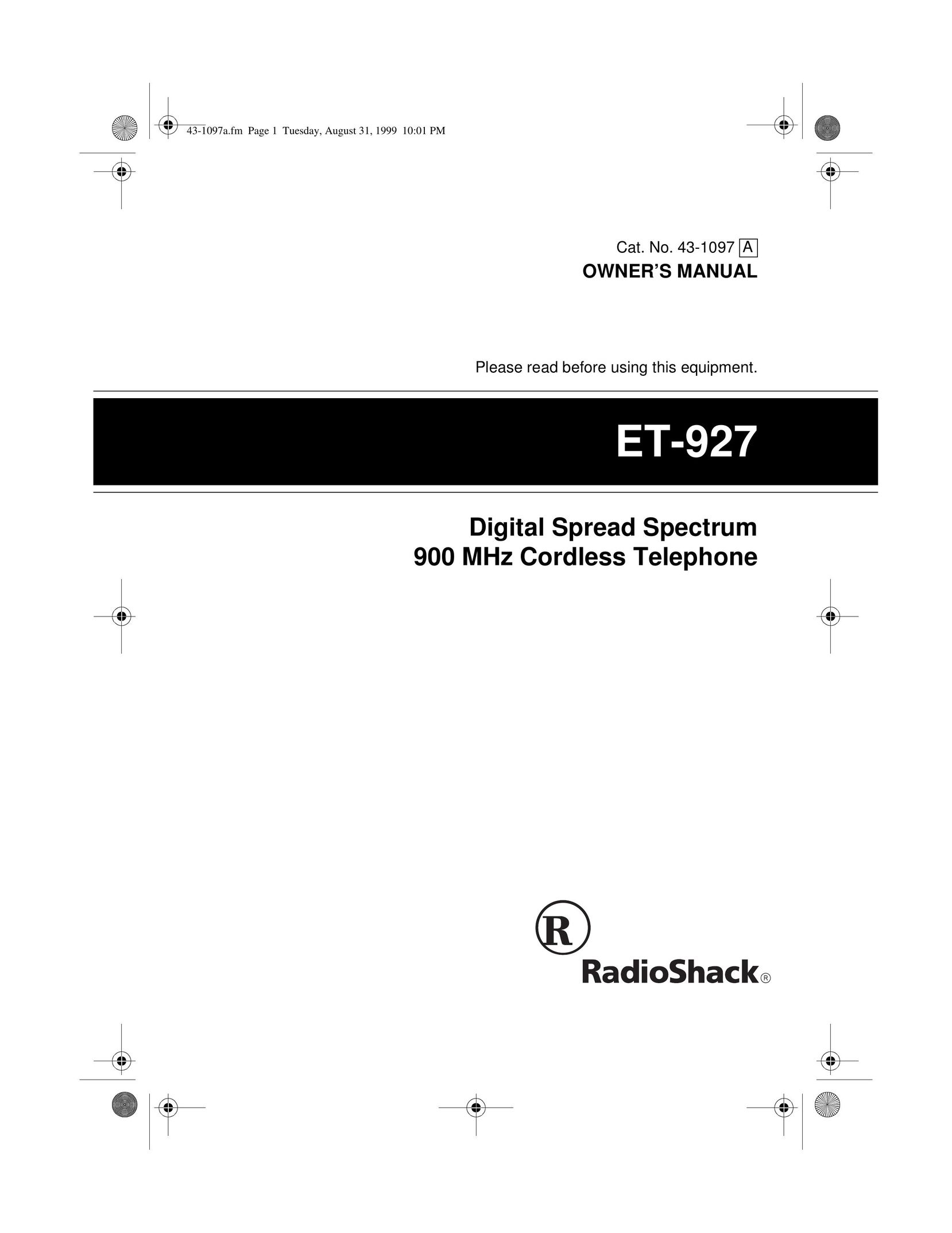 Radio Shack ET-927 Cell Phone User Manual