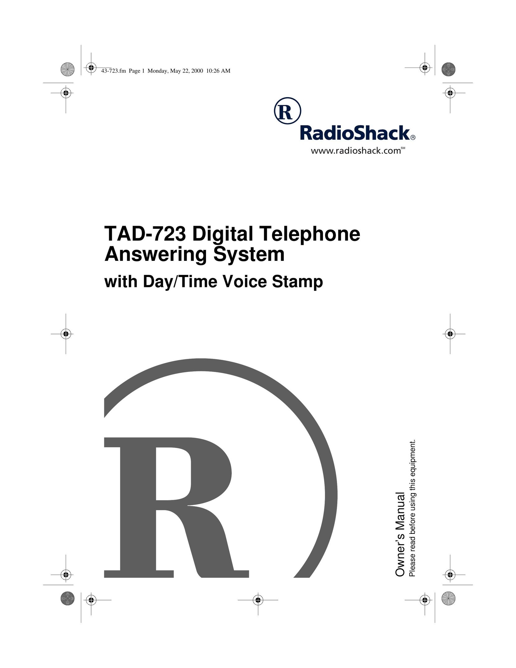 Radio Shack TAD-723 Cell Phone User Manual