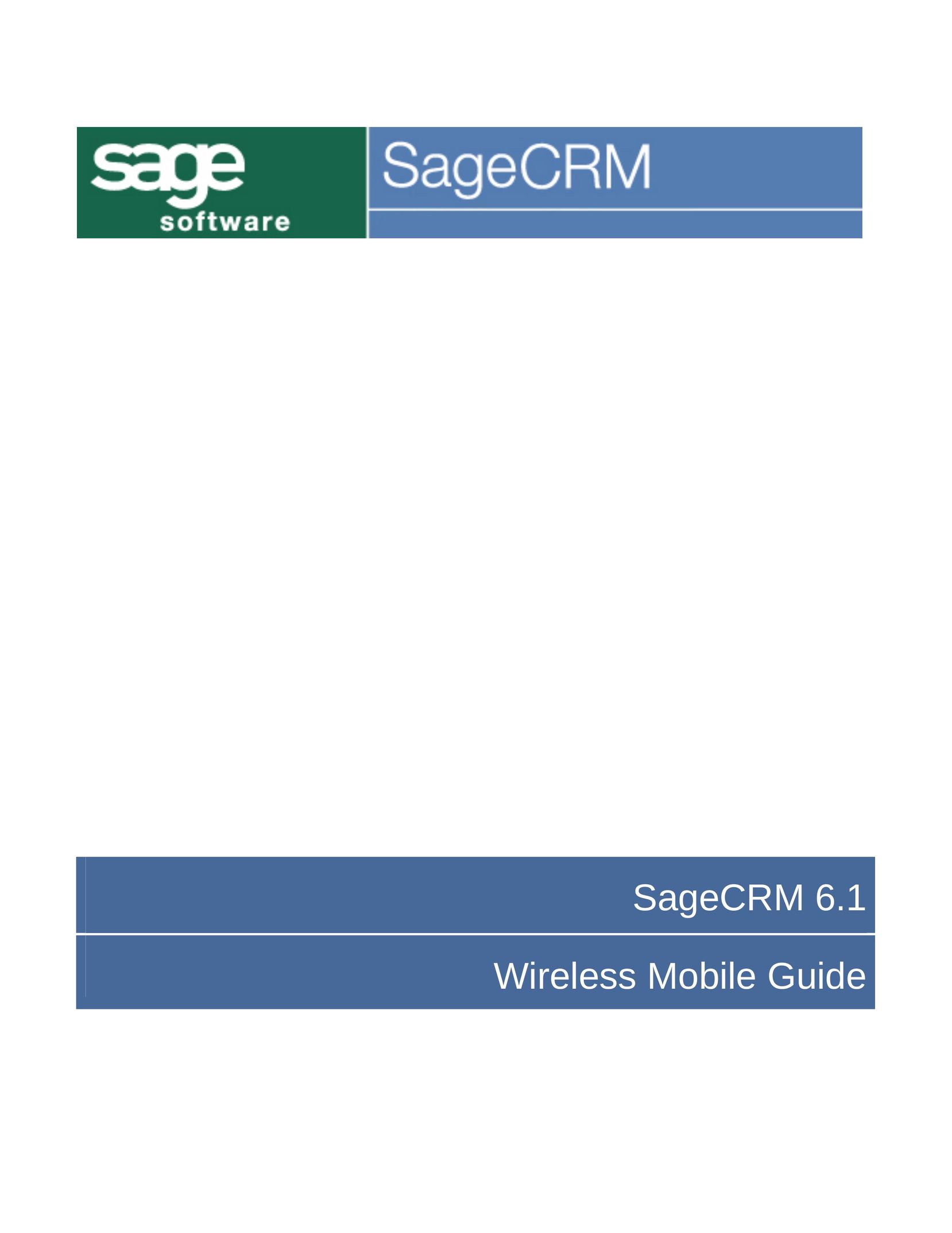 Sage Software SageCRM 6.1 Cell Phone User Manual