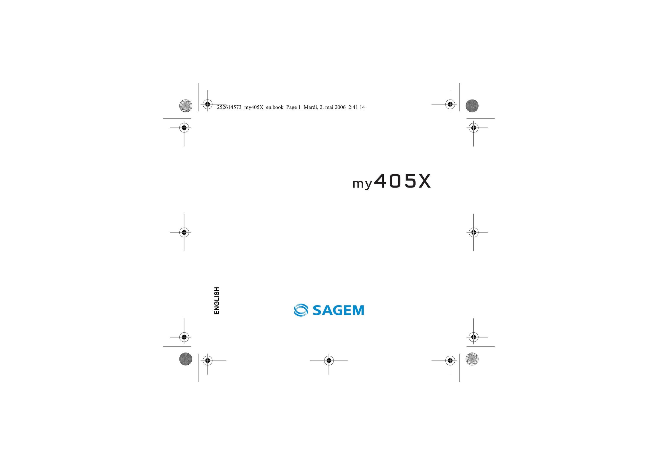Sagem my405X Cell Phone User Manual