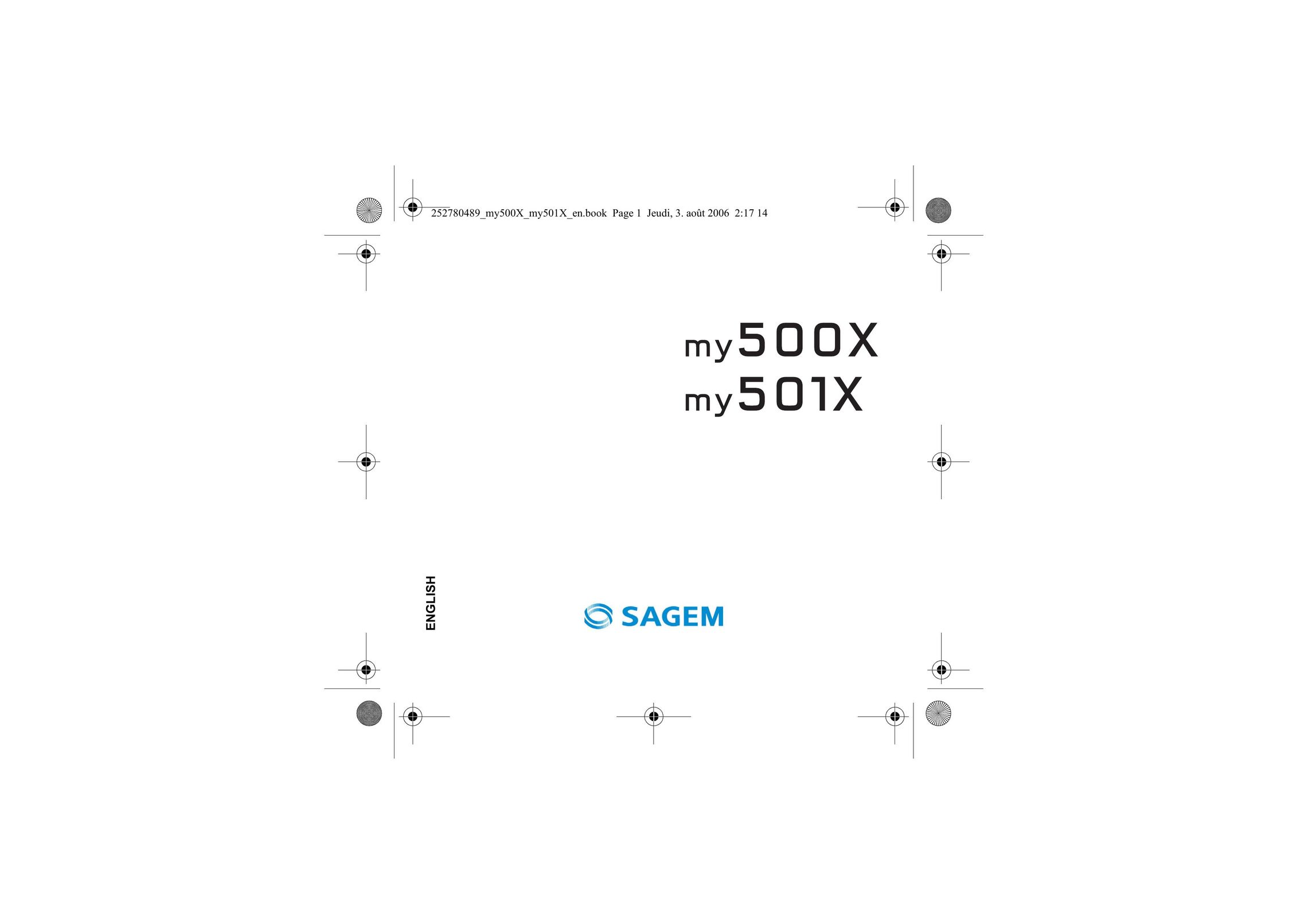 Sagem my500x Cell Phone User Manual