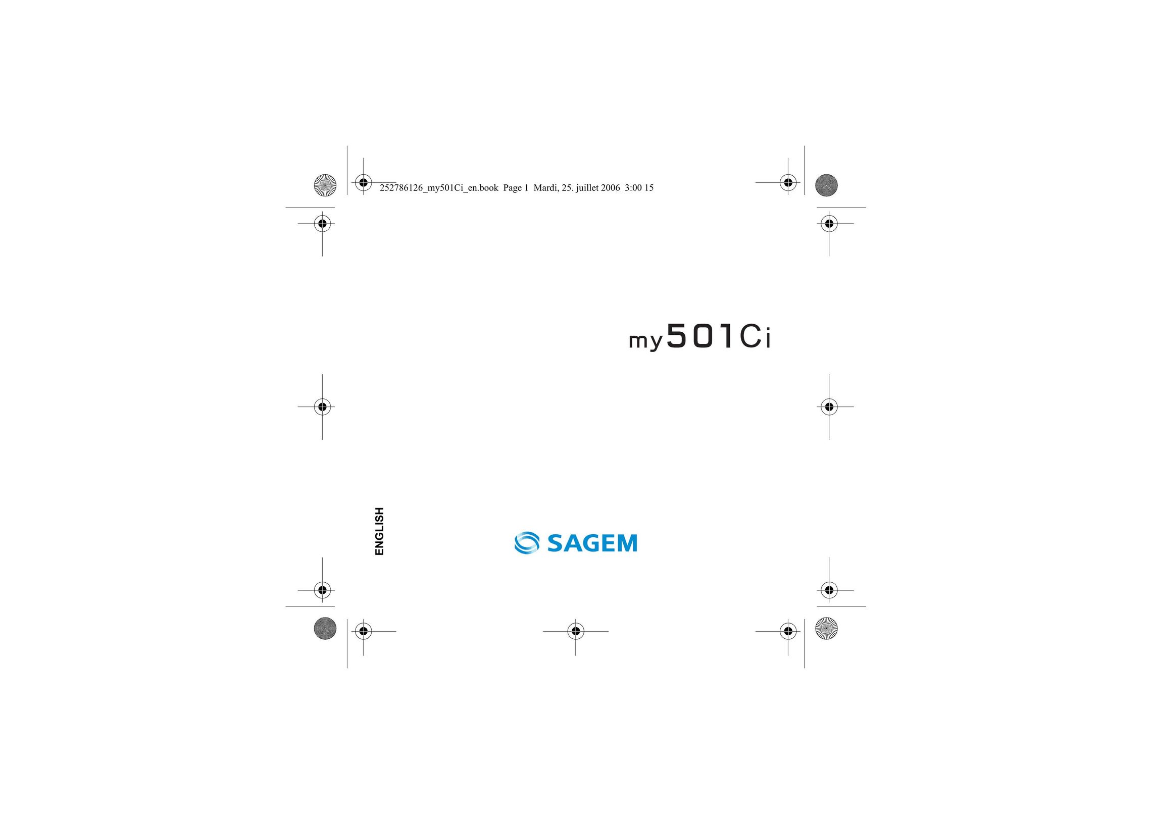 Sagem my501Ci Cell Phone User Manual