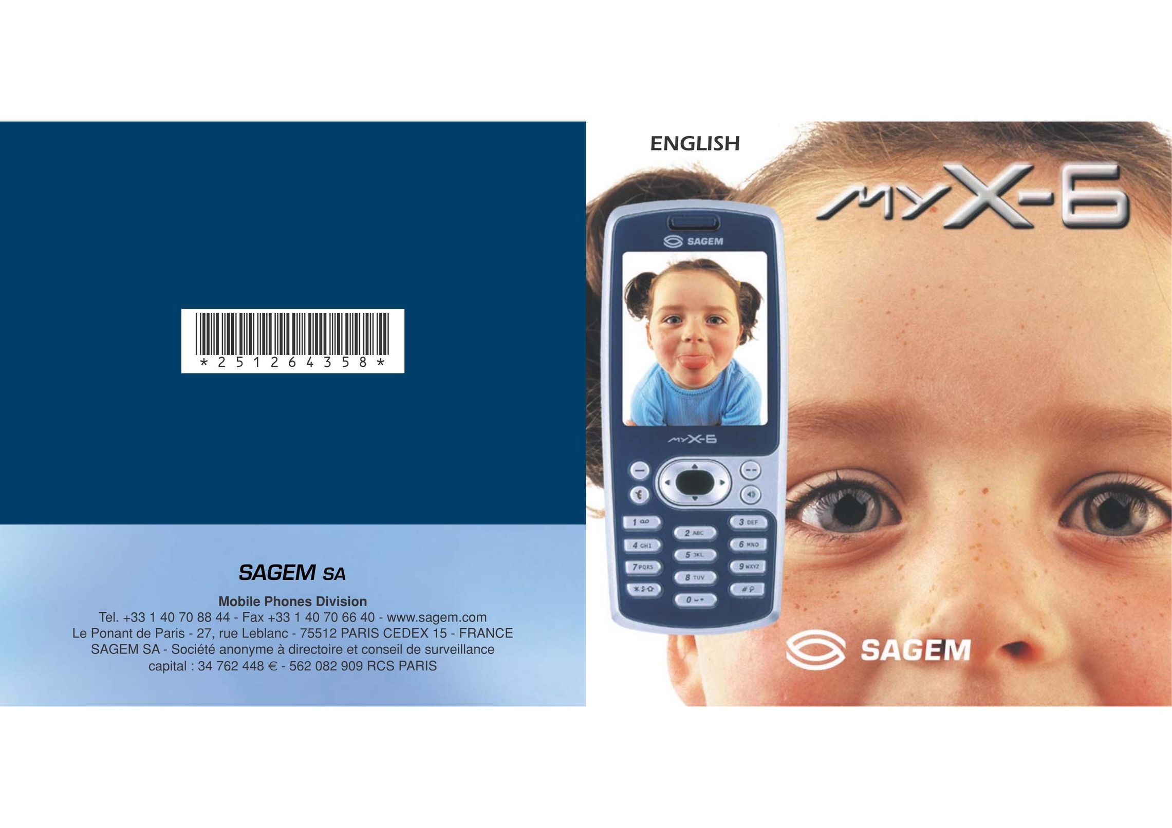 Sagem myX-6 Cell Phone User Manual