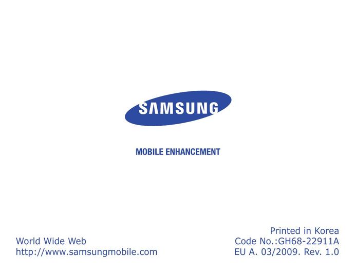 Samsung 090308 Cell Phone User Manual