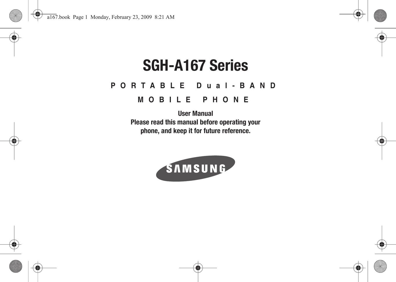 Samsung A167 Cell Phone User Manual