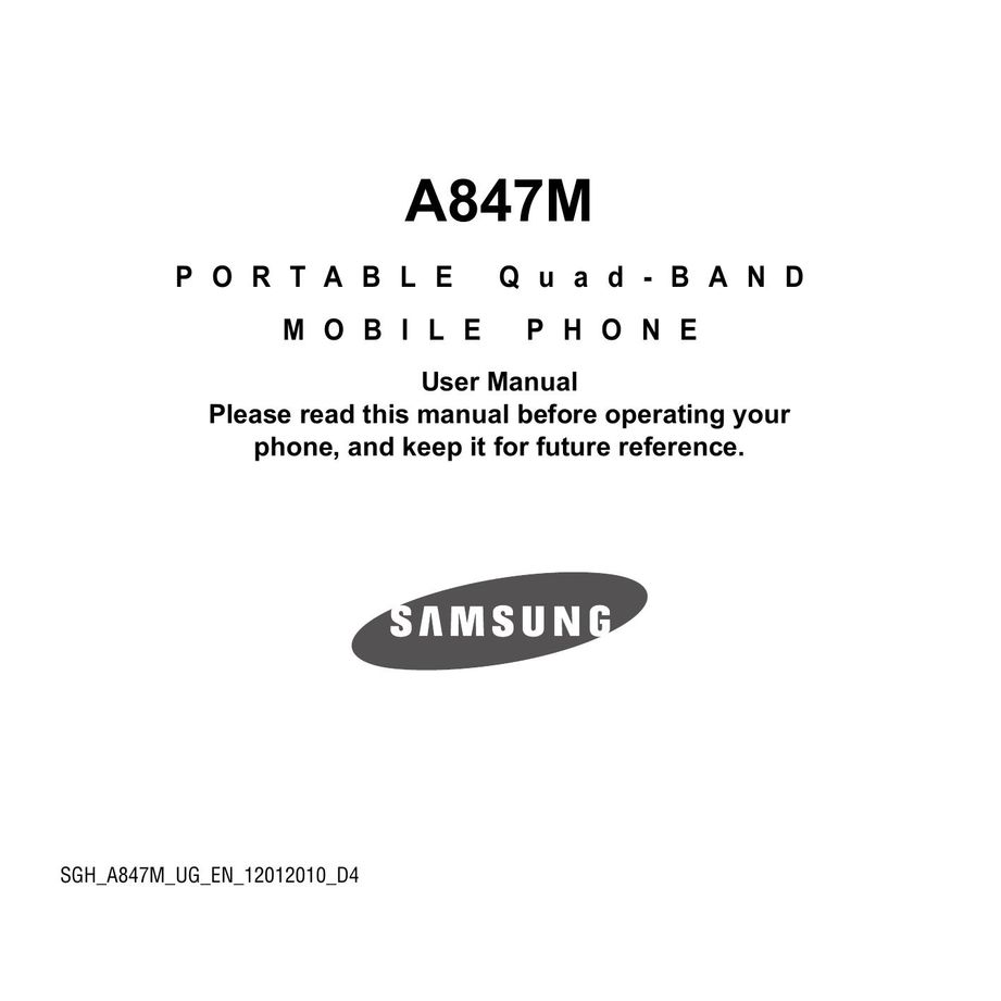 Samsung A847M Cell Phone User Manual