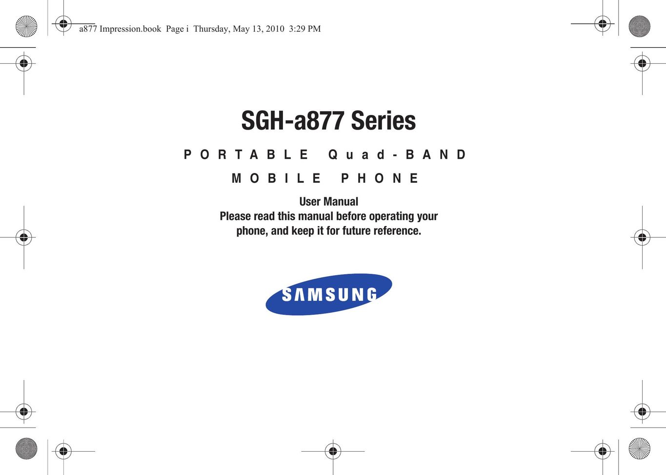 Samsung A877 Impression Cell Phone User Manual