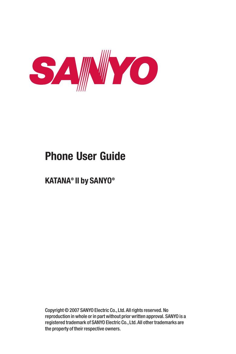 Sanyo II Cell Phone User Manual