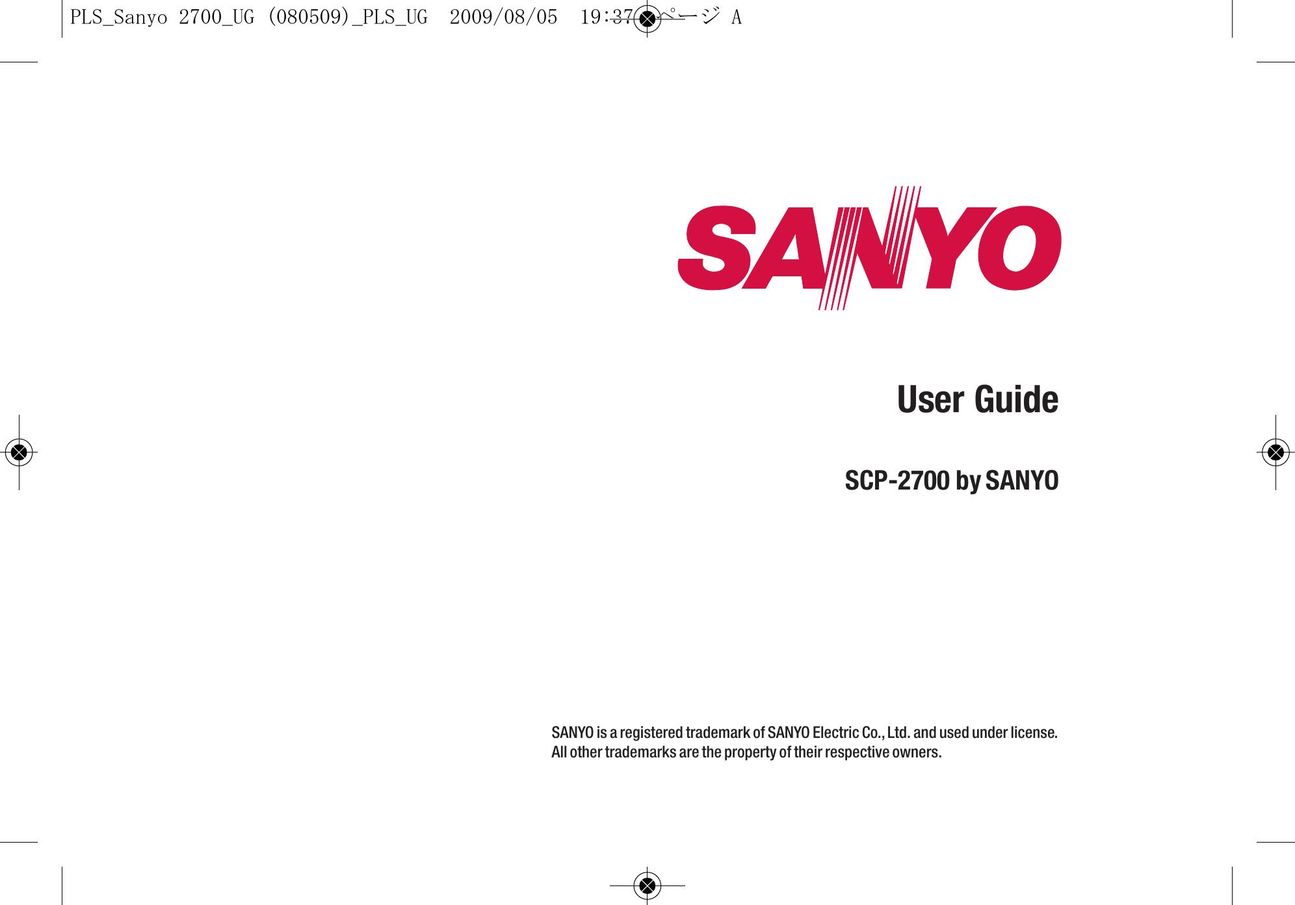 Sanyo SCP-2700 Cell Phone User Manual