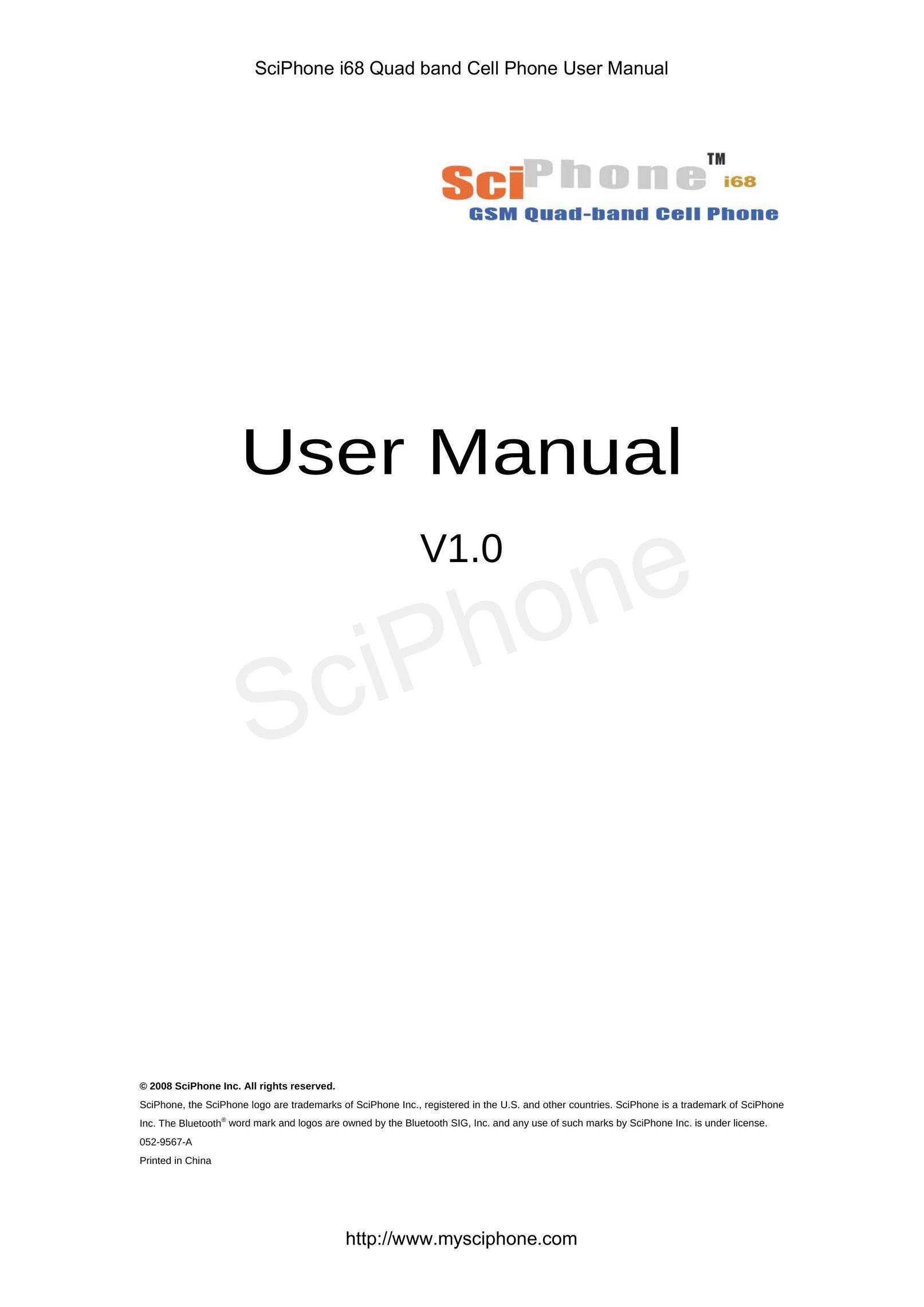 SciPhone I68 Cell Phone User Manual