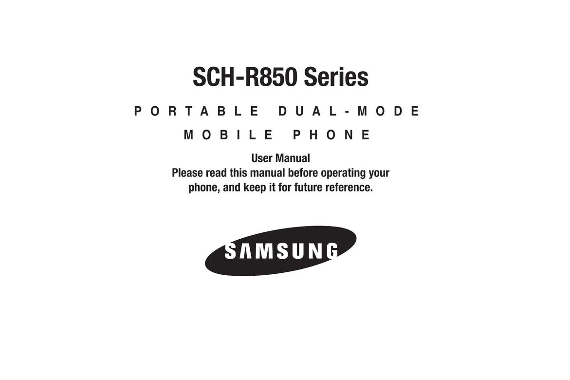 Sharp SCH-R850 Cell Phone User Manual