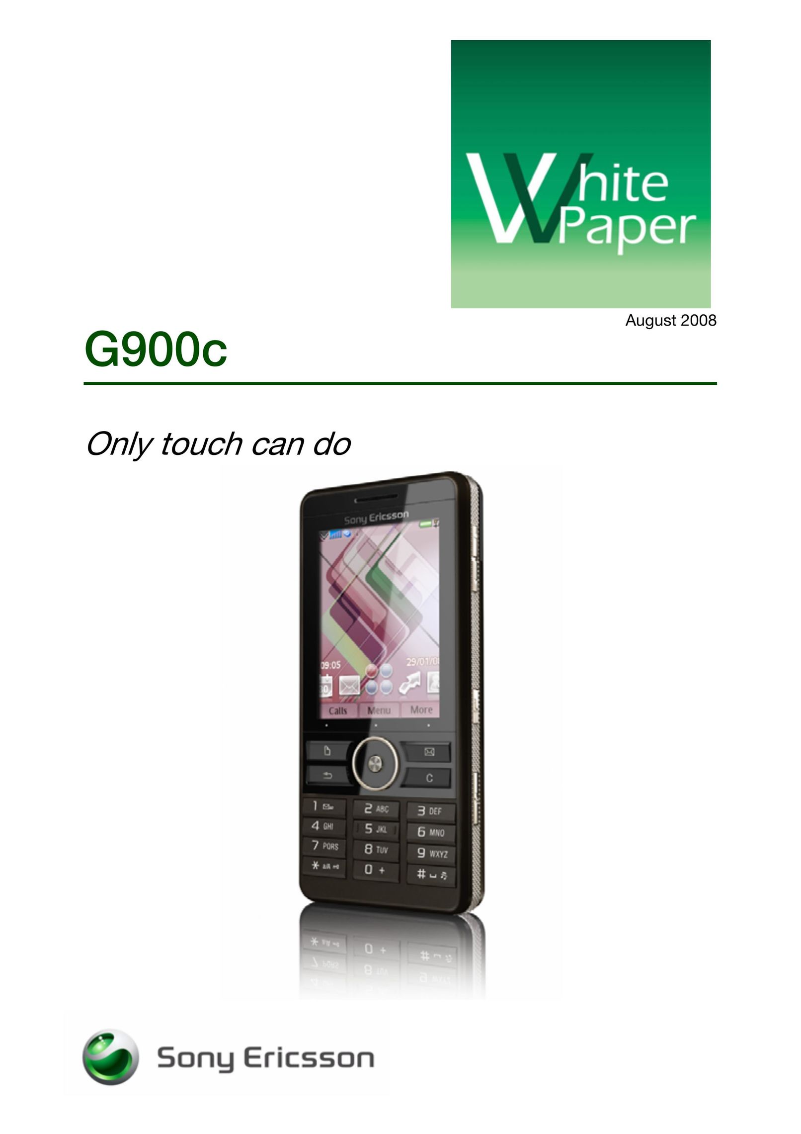 Sony Ericsson G900C Cell Phone User Manual
