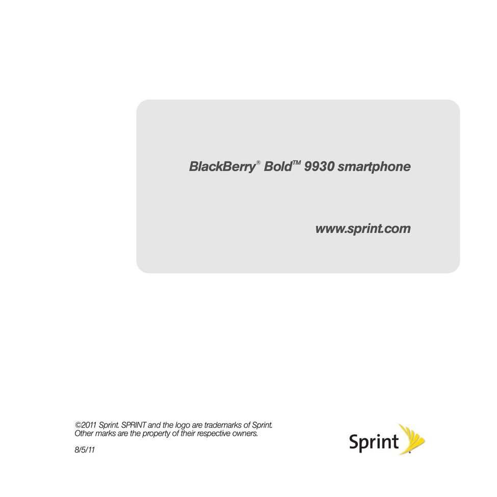 Sprint Nextel 9930 Cell Phone User Manual