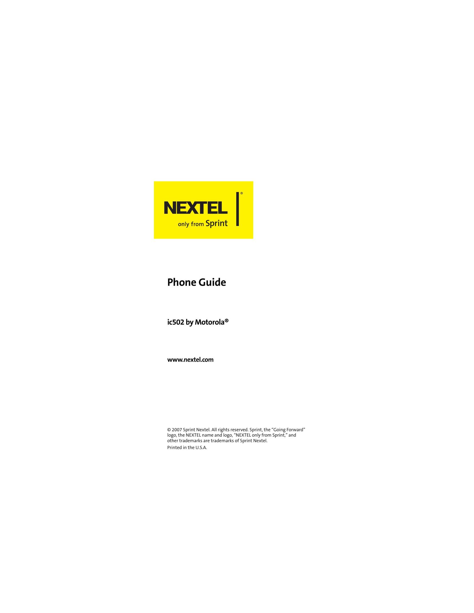 Sprint Nextel ic502 Cell Phone User Manual