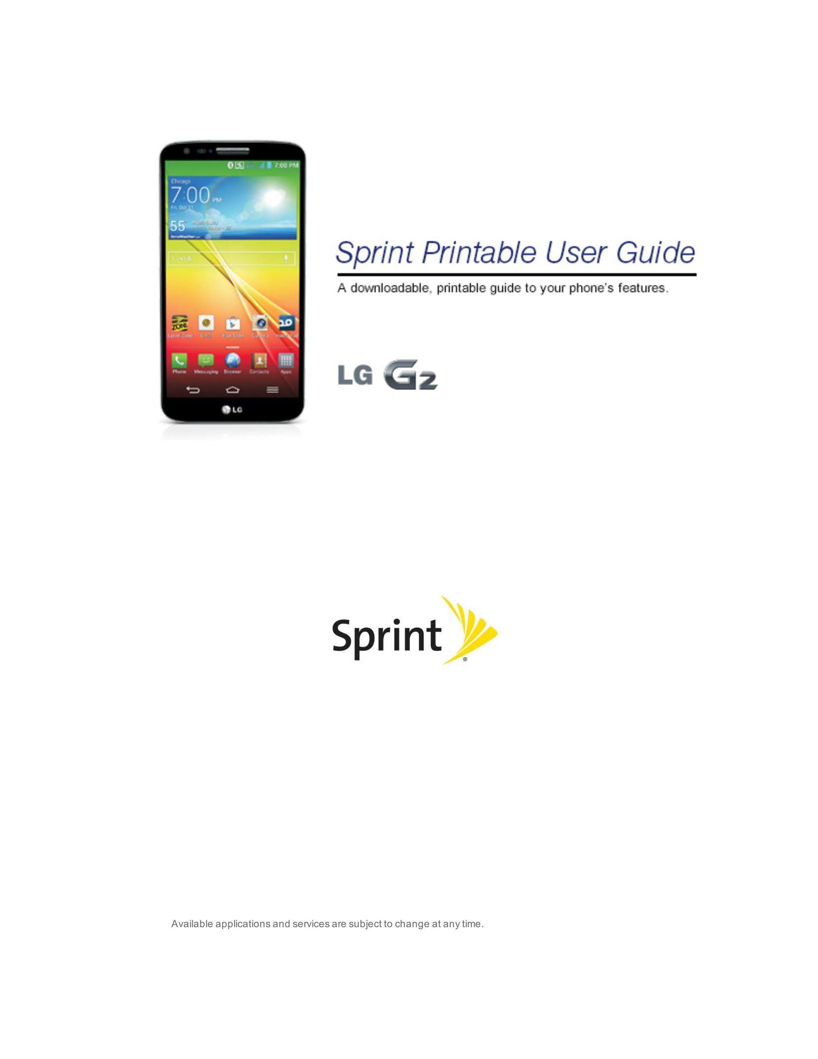 Sprint Nextel LG G2 Cell Phone User Manual