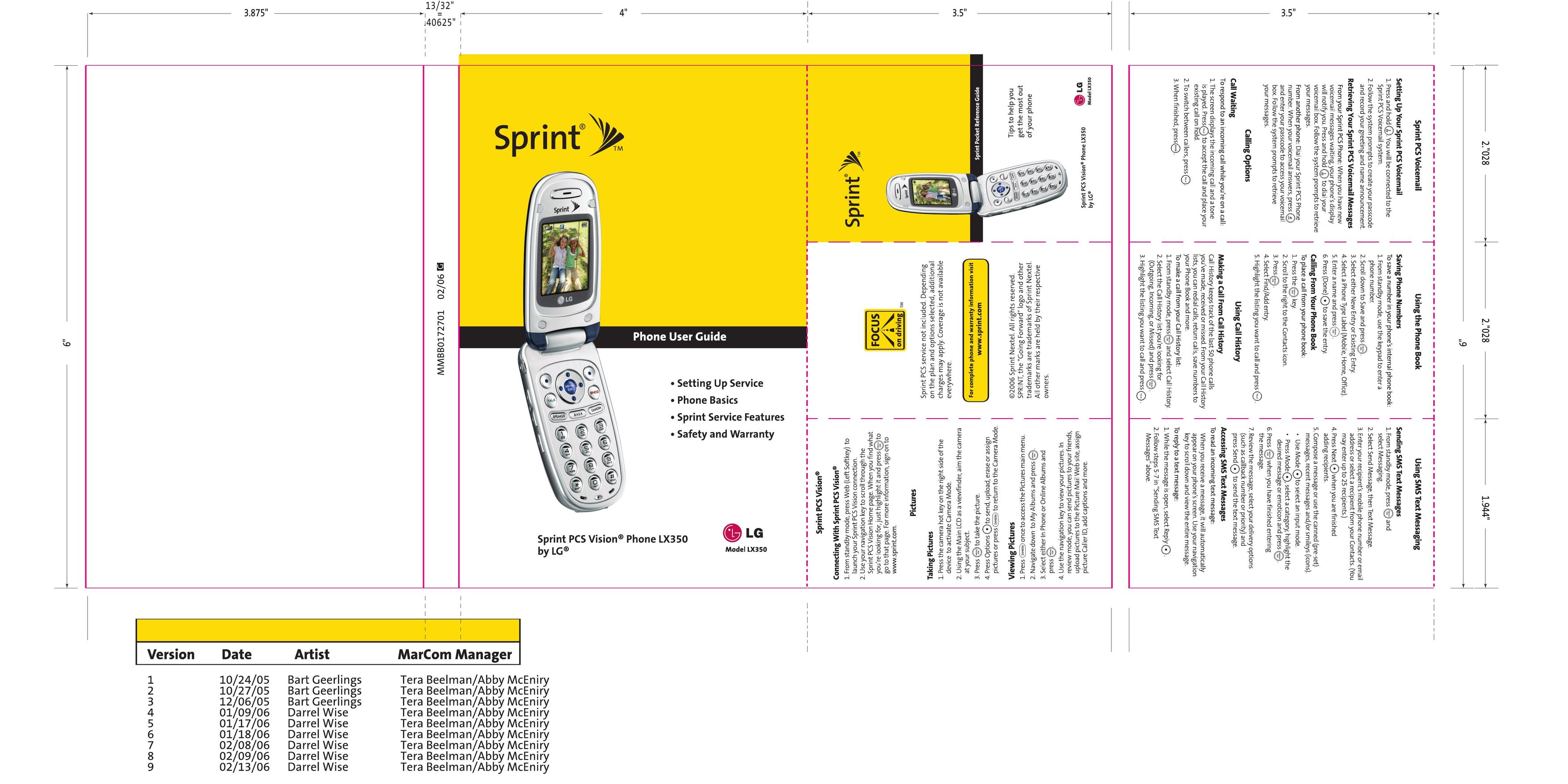 Sprint Nextel LX350 Cell Phone User Manual