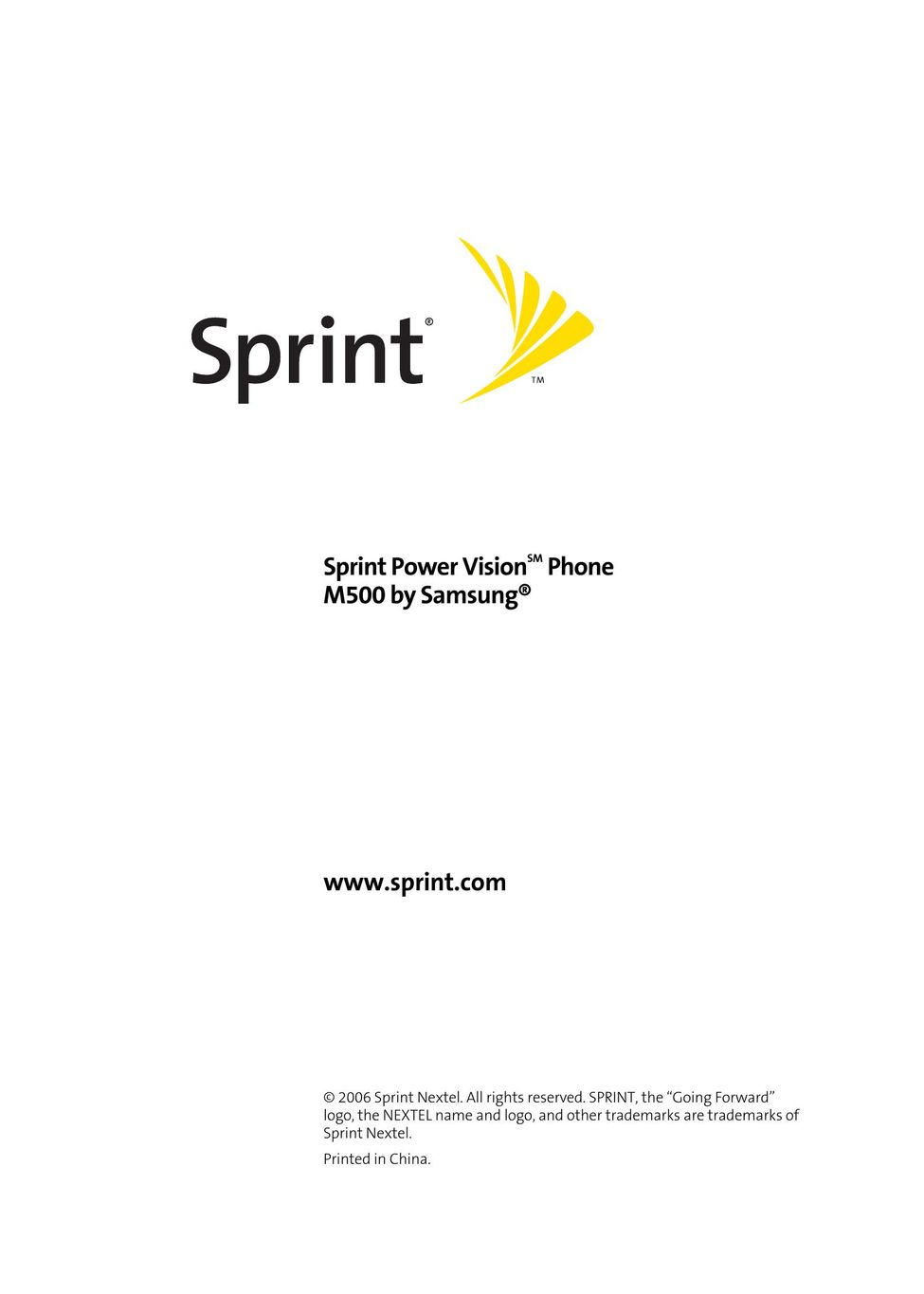Sprint Nextel M500 Cell Phone User Manual