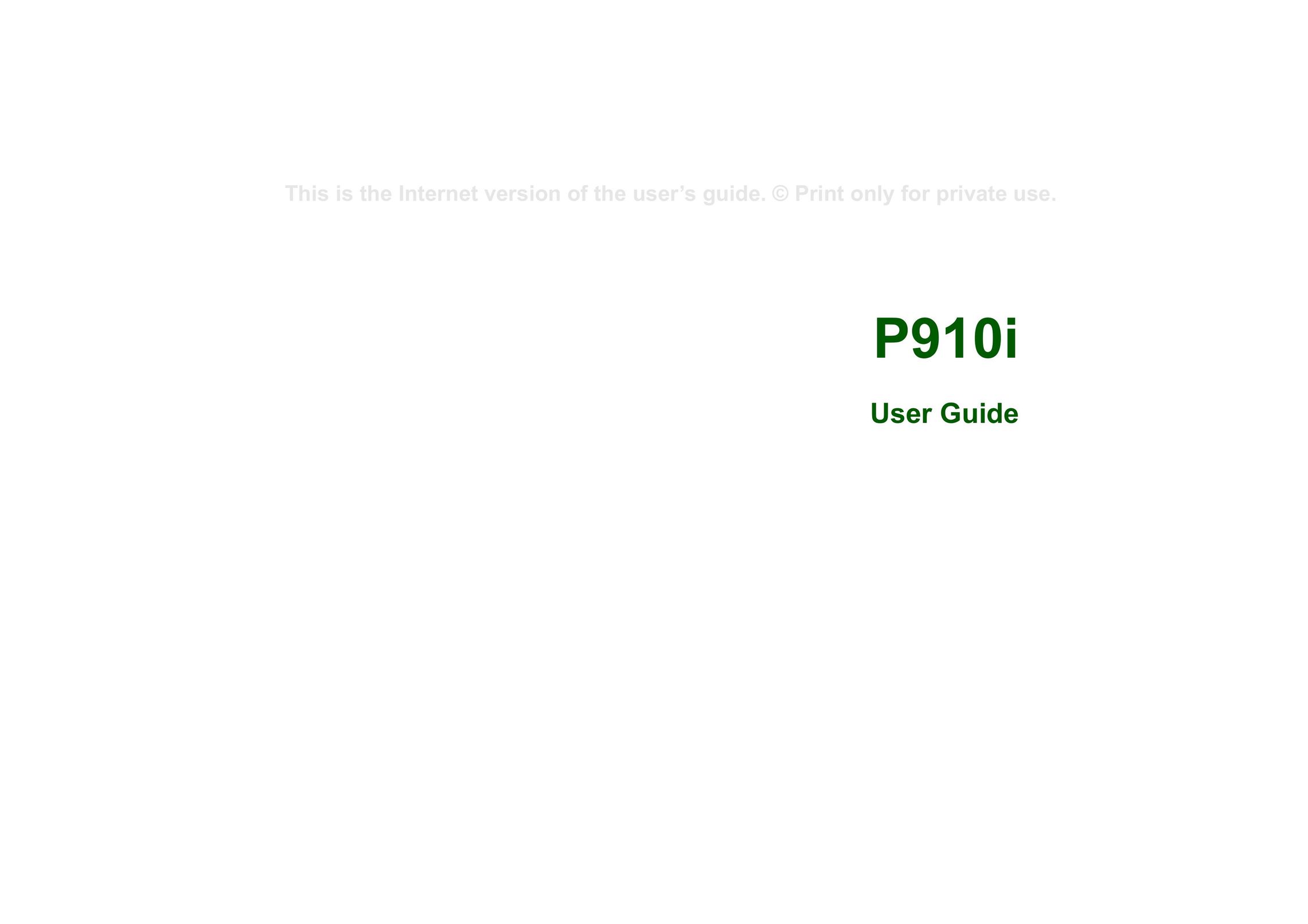 Superior P910I Cell Phone User Manual