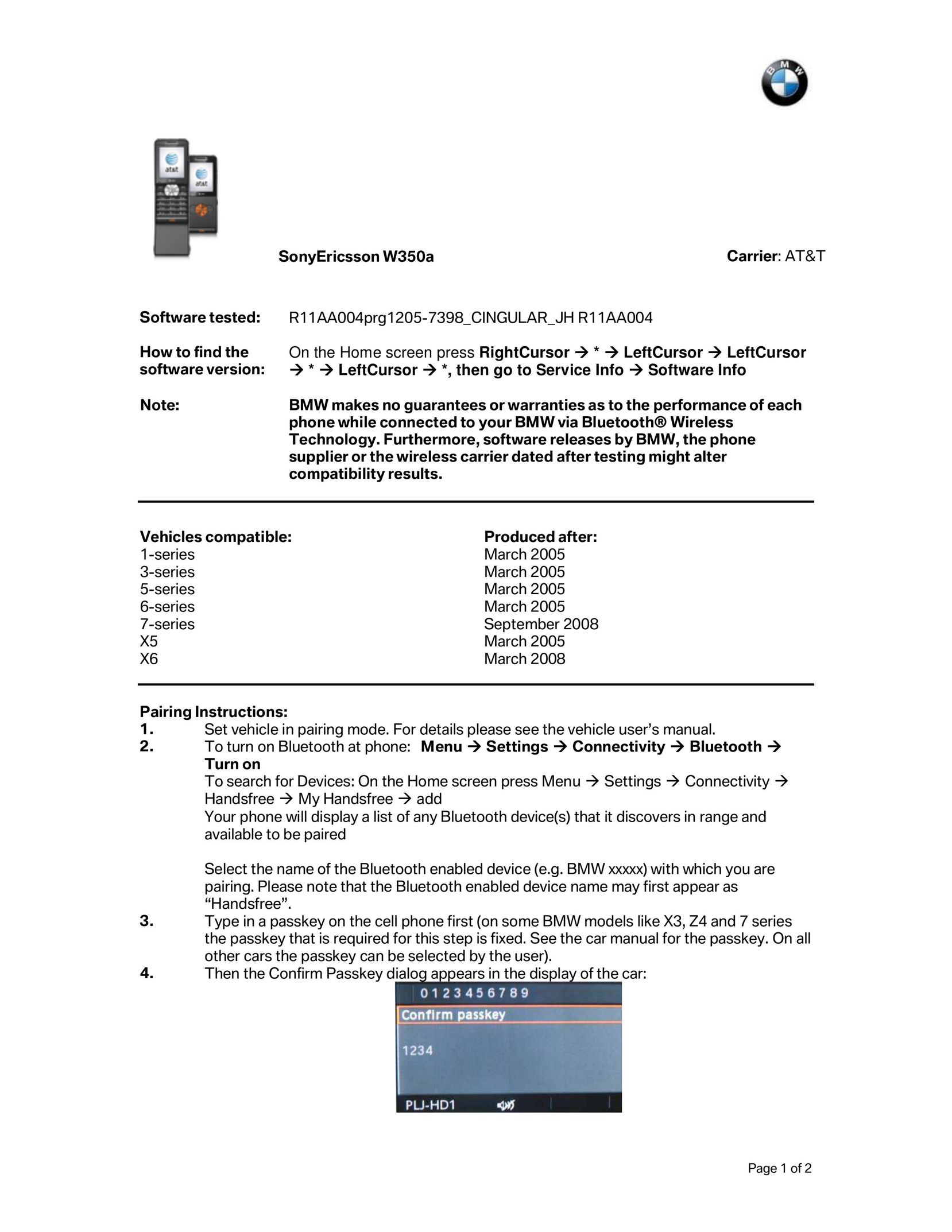 Superior W350A Cell Phone User Manual